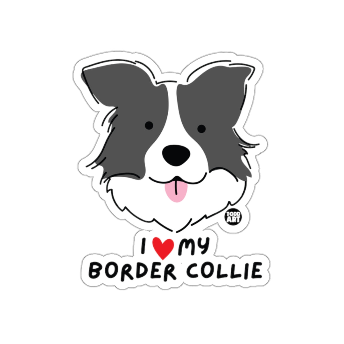 I Love My Border Collie Cute Dog Sticker for Pet Lovers