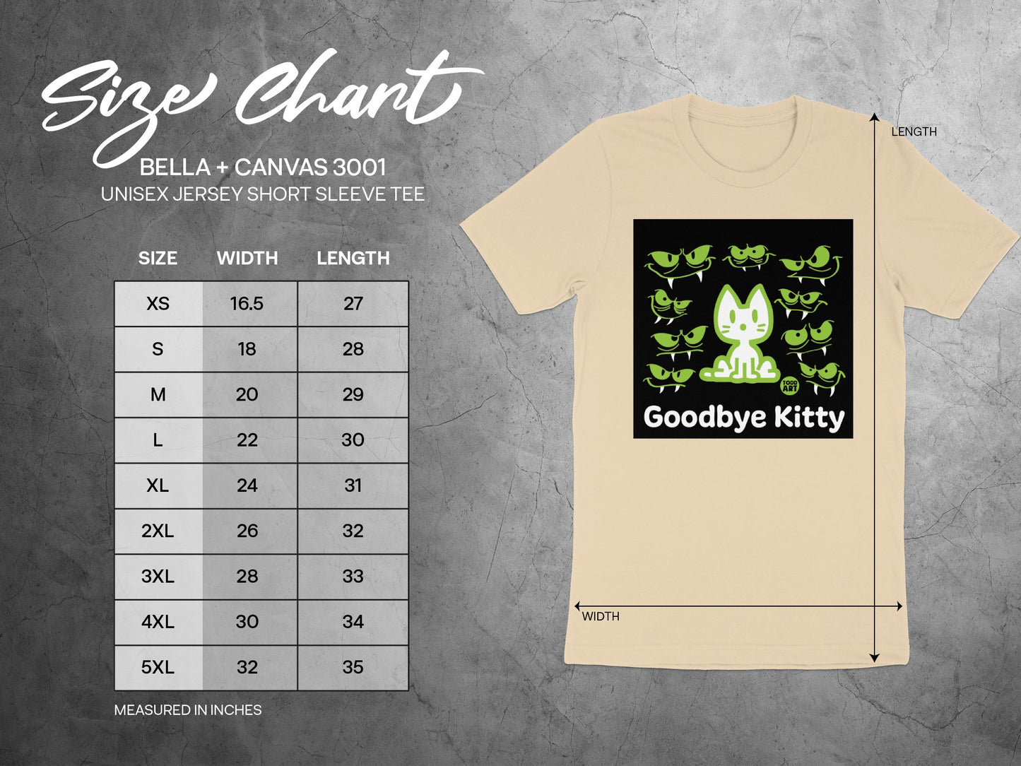 Bella Canvas Goodbye Kitty Unisex Jersey Tee Shirt