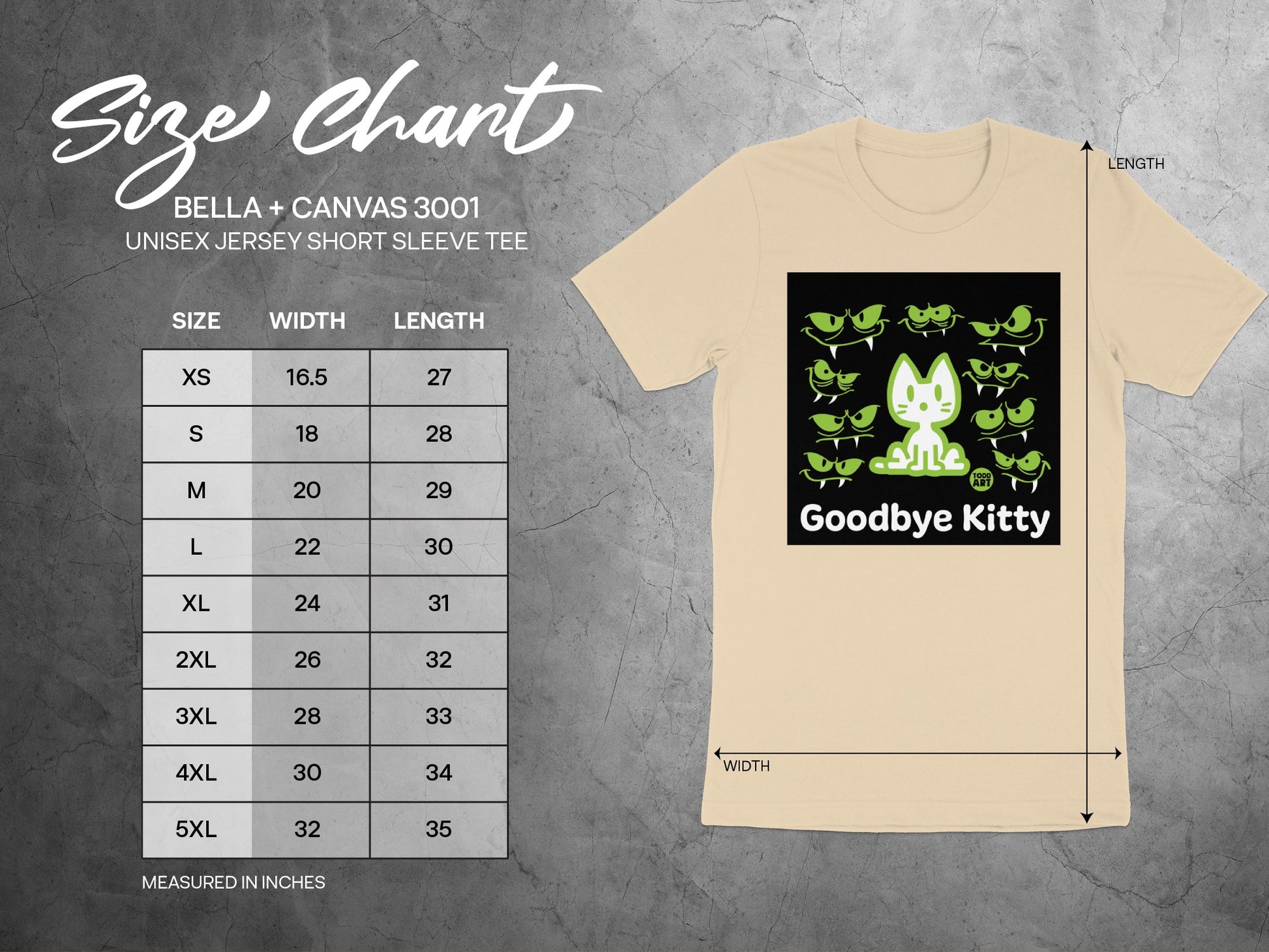 Bella Canvas Goodbye Kitty Unisex Jersey Tee Shirt