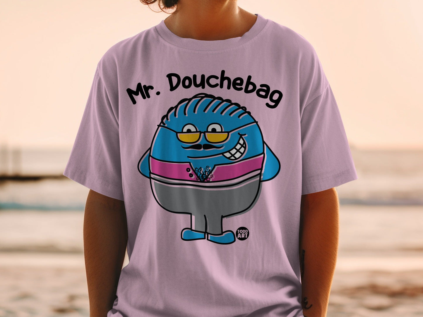 Mr. Douchebag Cartoon Character Graphic T-Shirt