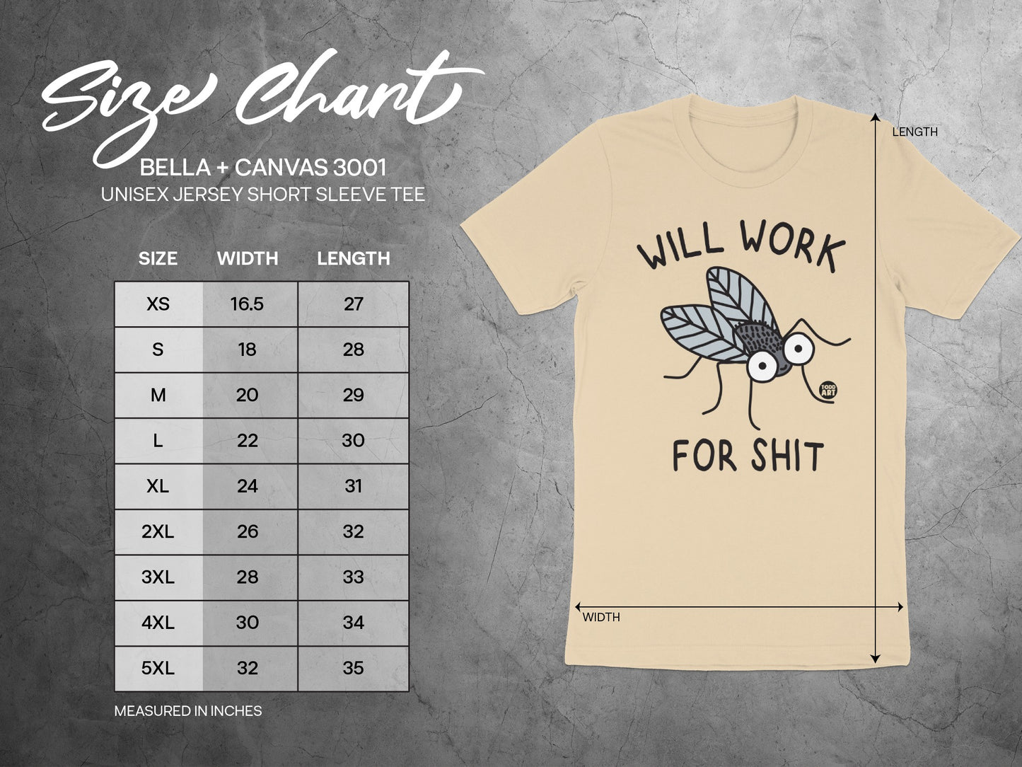 Will Work For Shit Funny Bug T-Shirt