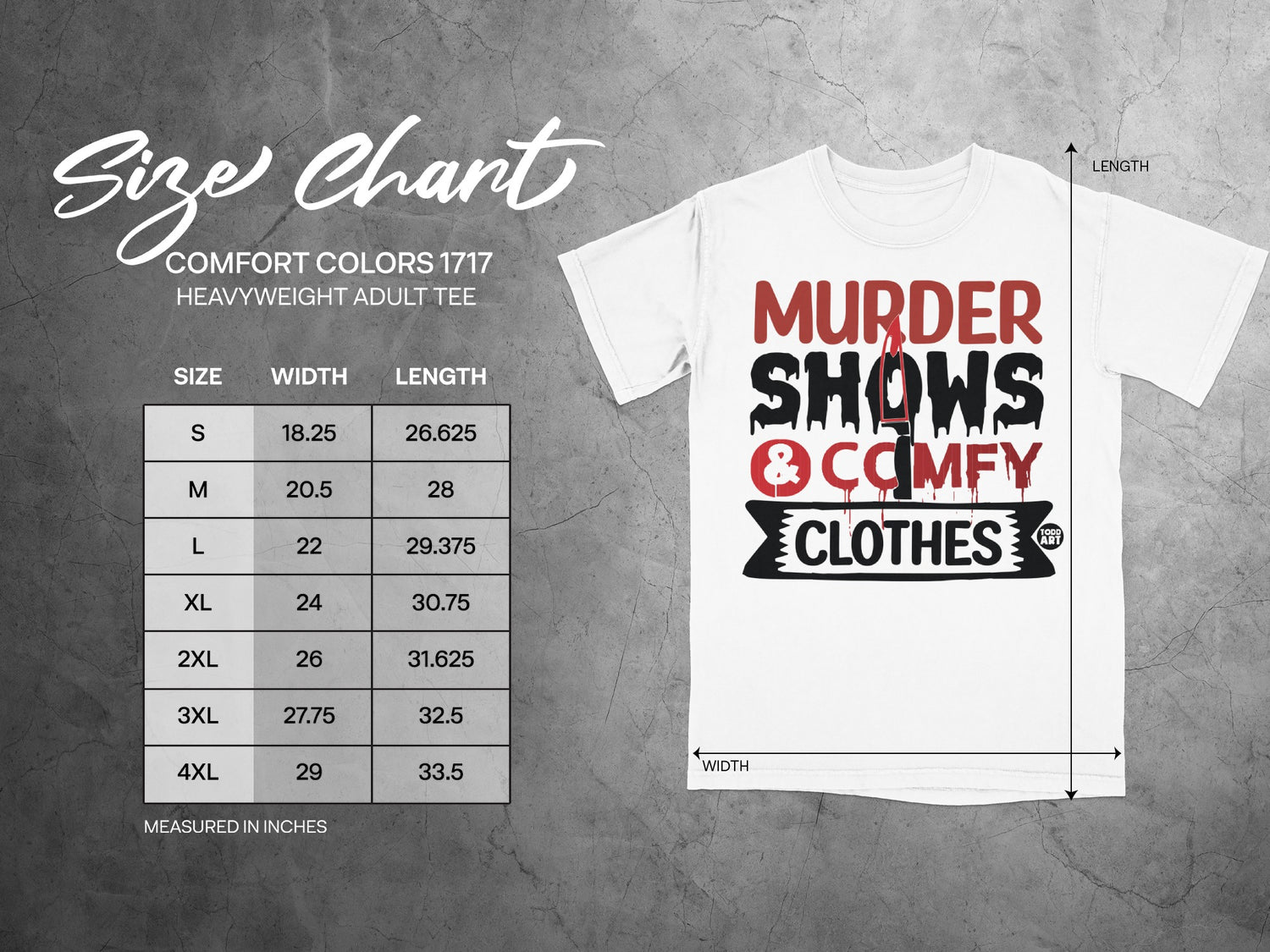 MURDER SHOWS & COMFY CLOTHES ADULT TEE product type