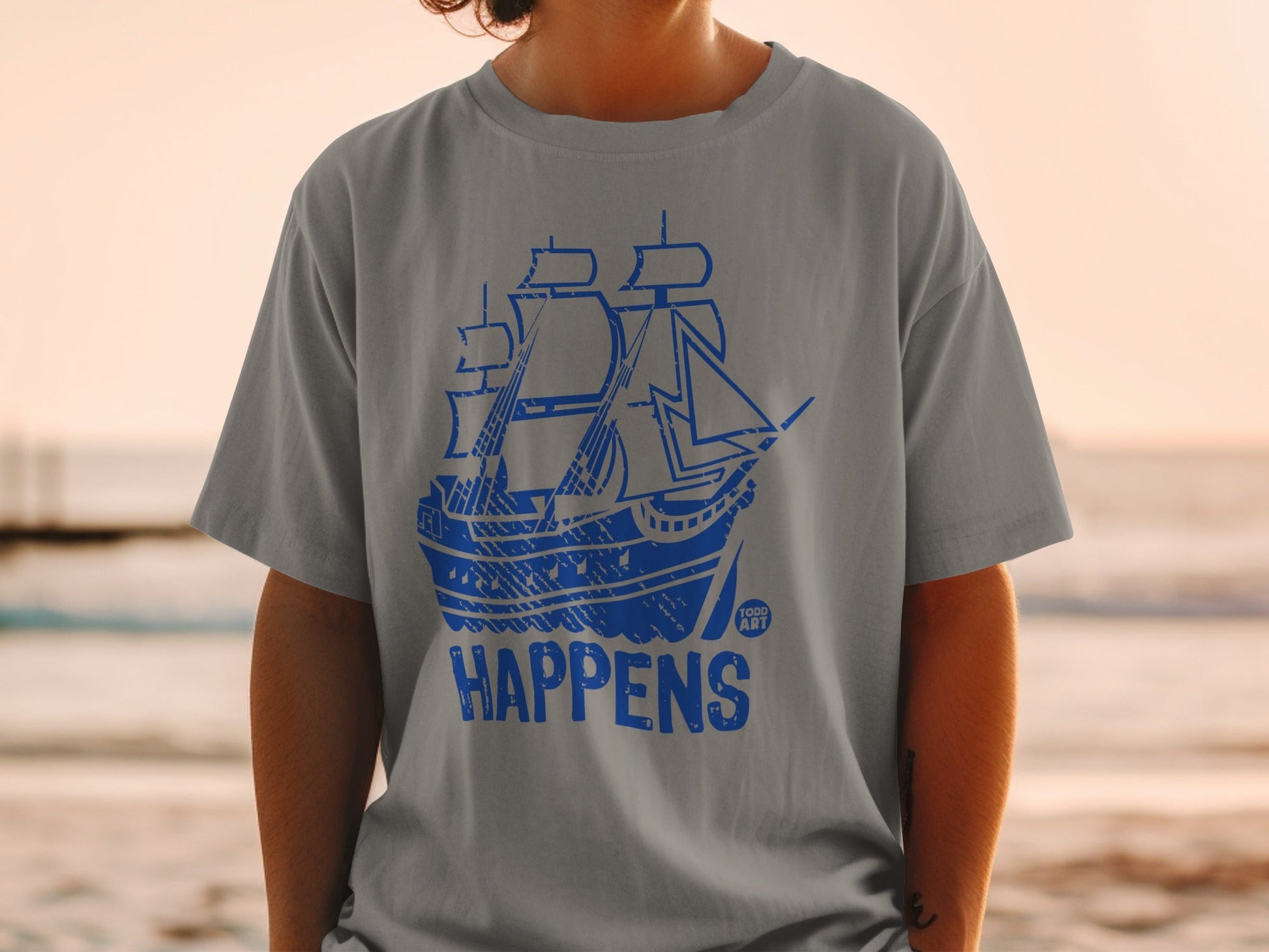 Nautical Ship Happens Graphic Unisex T-shirt
