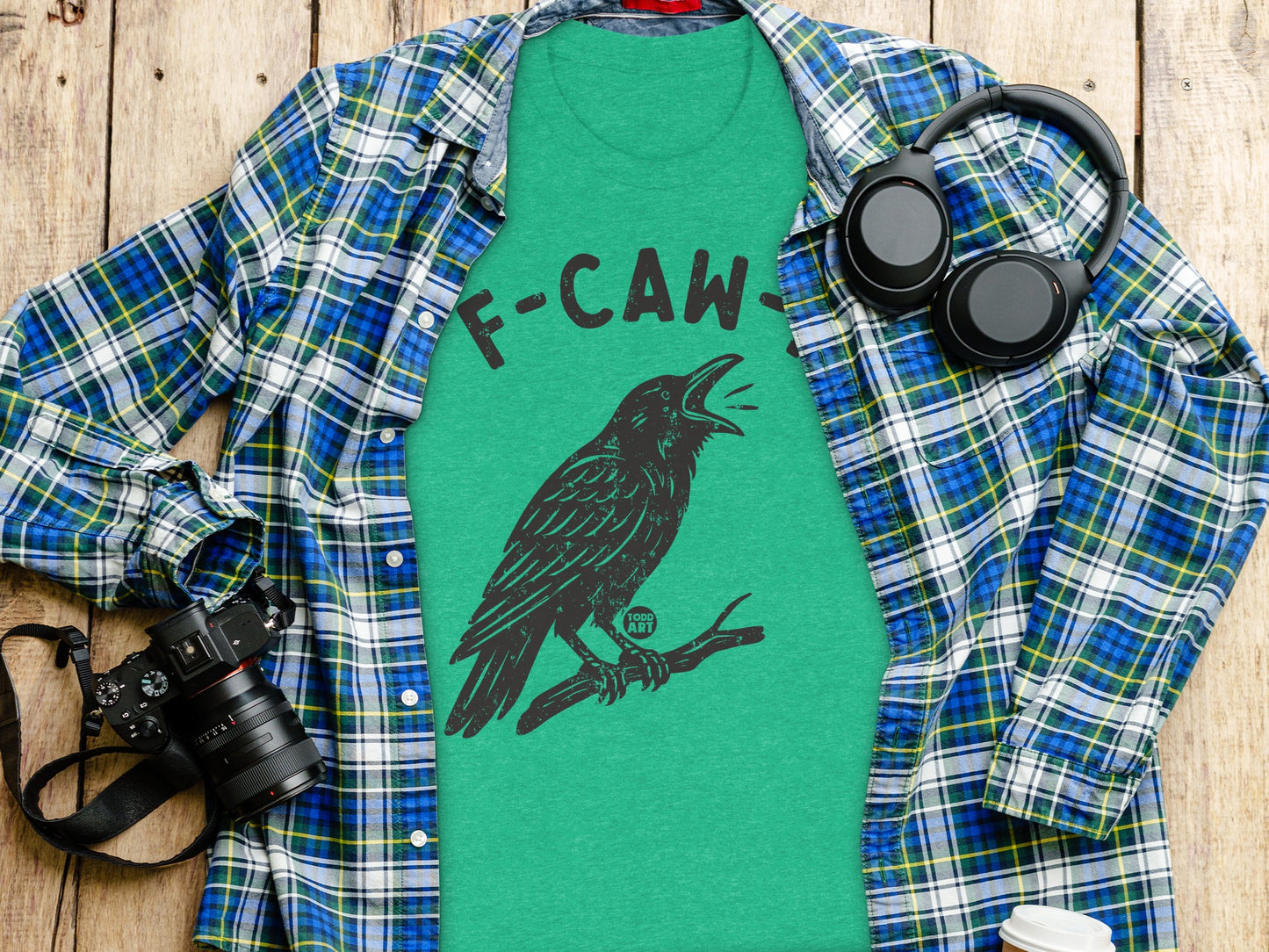 F-Caw Crow Graphic T-Shirt Ideal for Casual Wear