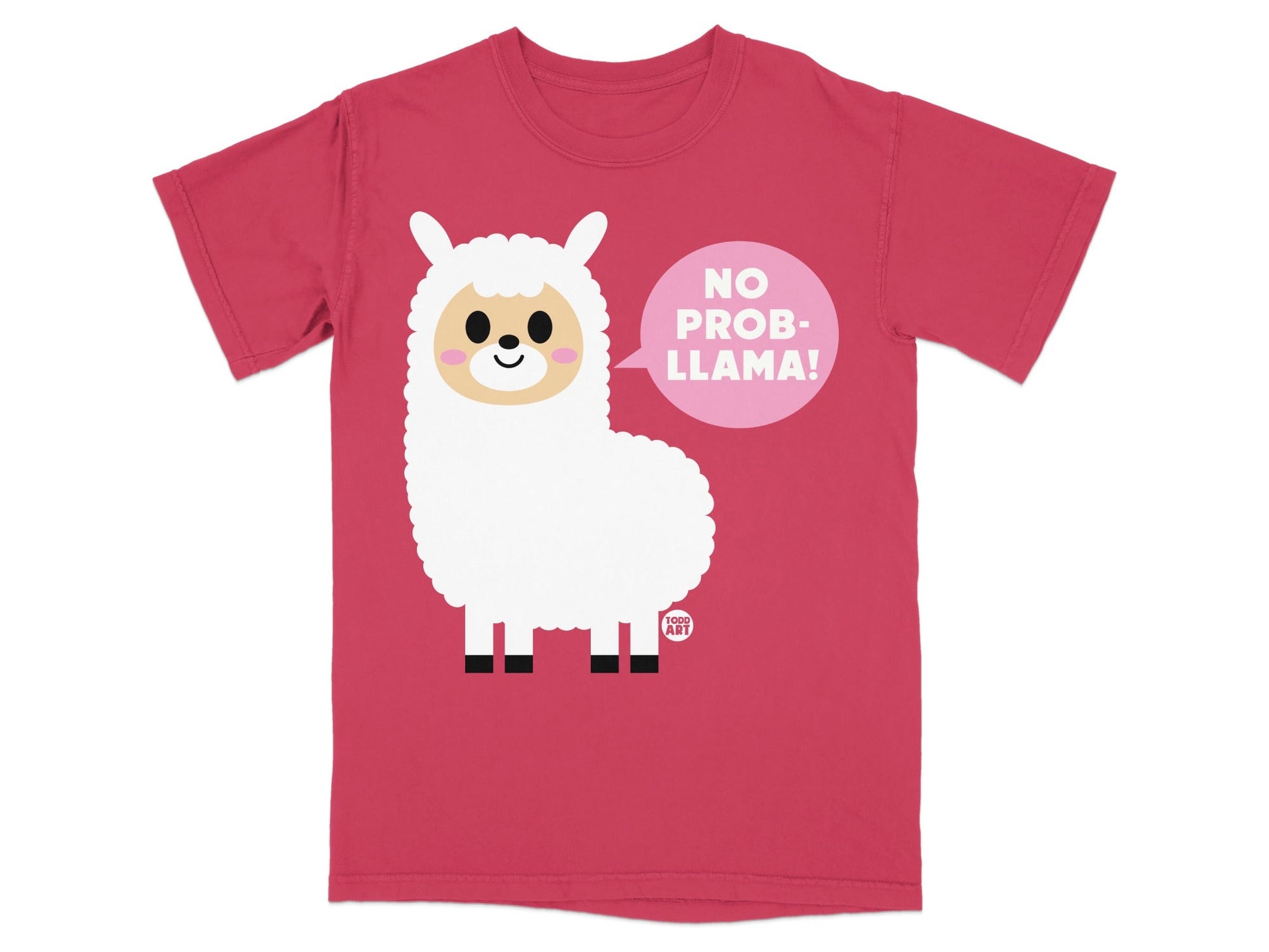No Prob-llama Cute Cartoon Llama Graphic T-shirt