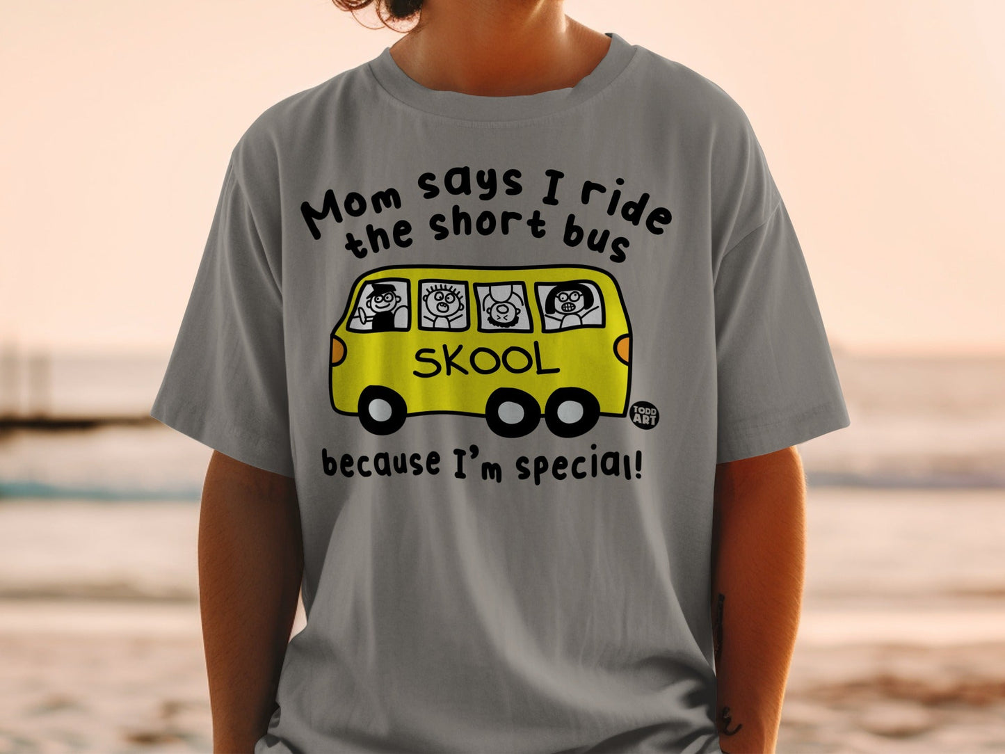 Mom Says I Ride the Short Bus Graphic T-shirt