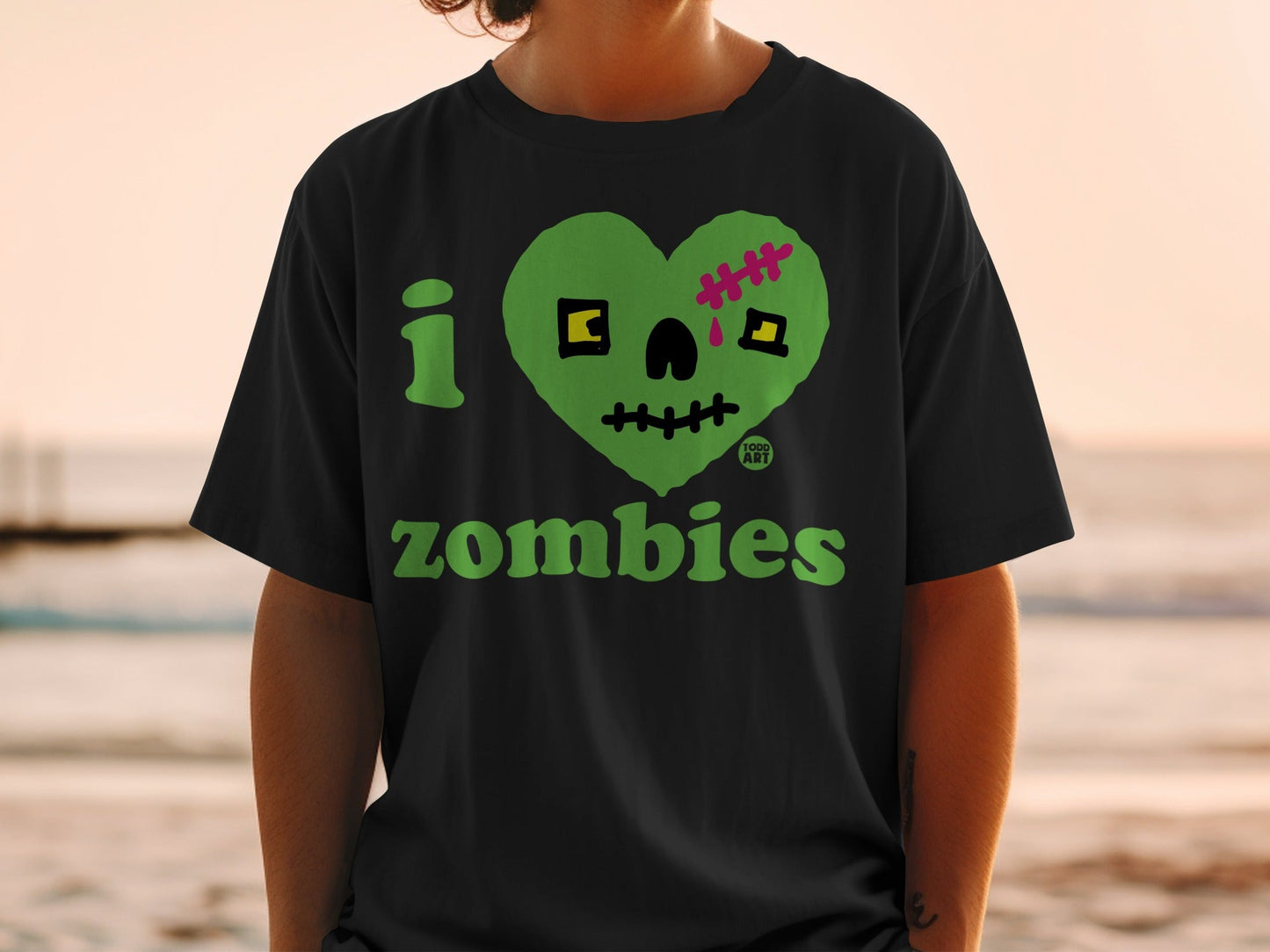 I Love Zombies Graphic Print Unisex T-shirt