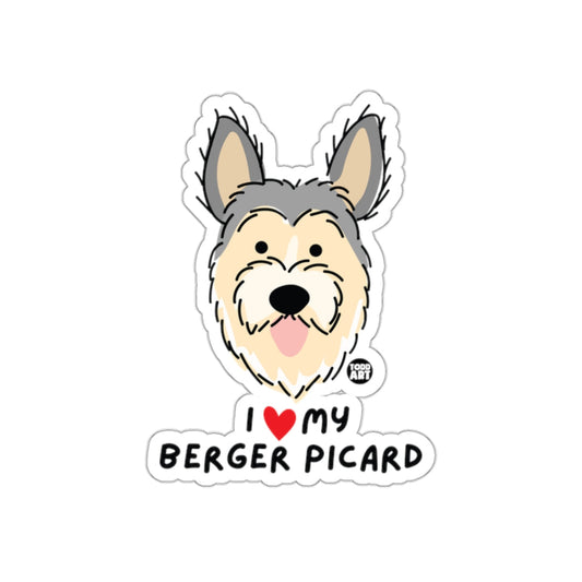 I Love My Berger Picard Fun Dog Breed Sticker