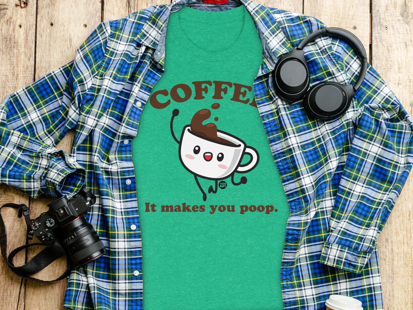 Funny Coffee It Makes You Poop Graphic T-Shirt