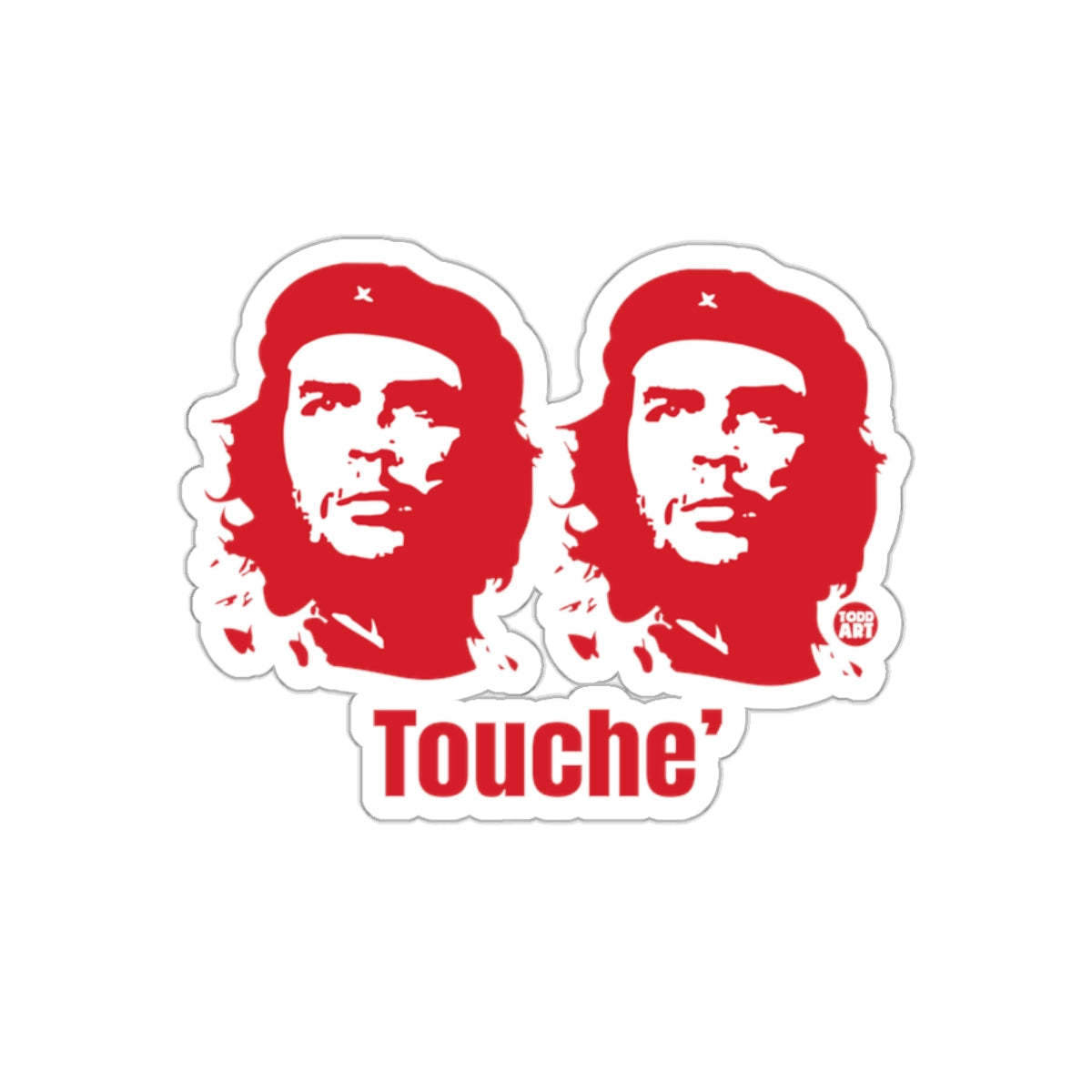Two Revolutionary Leaders Touching Red Image sticker