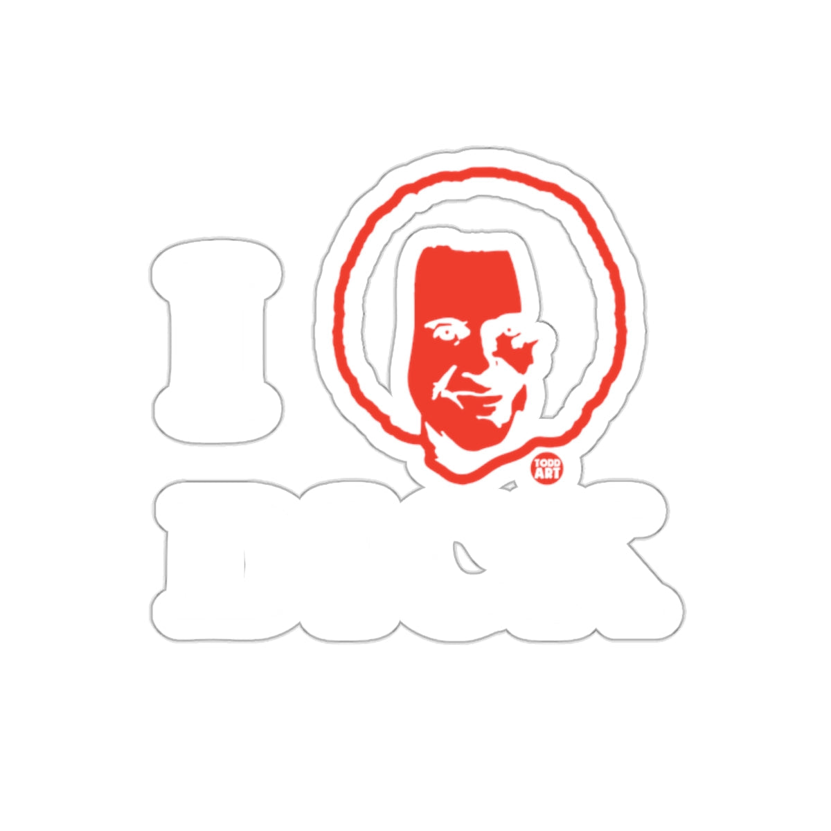I Heart Dick Todd Art Red and White Graphic sticker