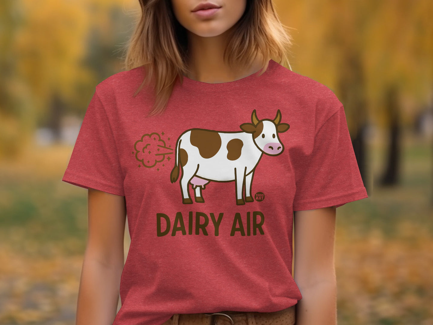 Dairy Air Cow Graphic Tee Funny Farm Animal Shirt
