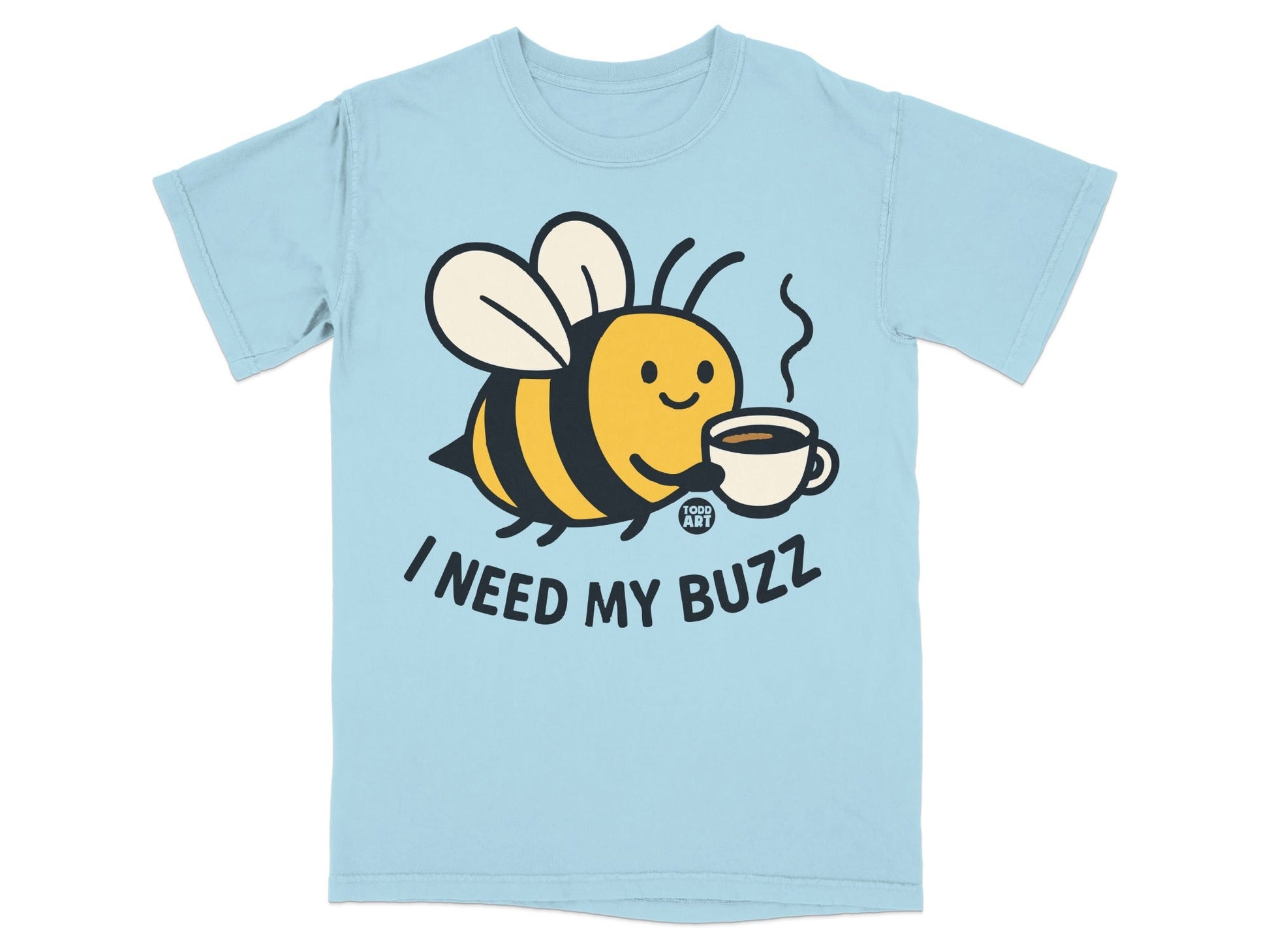 I Need My Buzz Cute Bee Drinking Coffee T-shirt