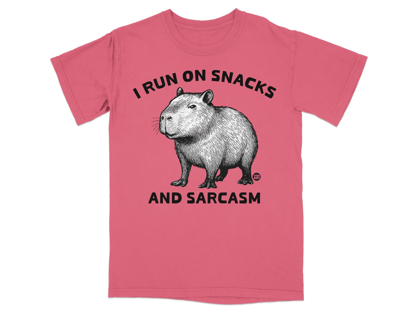 I Run On Snacks And Sarcasm Funny Animal T-Shirt