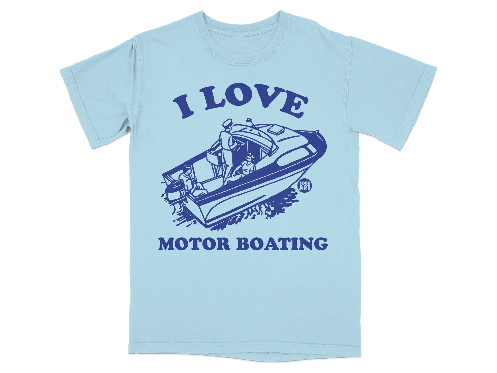 I Love Motor Boating Funny Graphic Tee Shirt