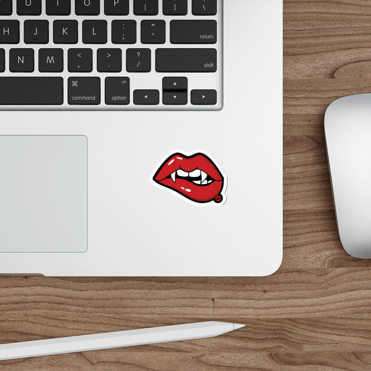 Red Vampire Lips Fangs Decal Sticker 