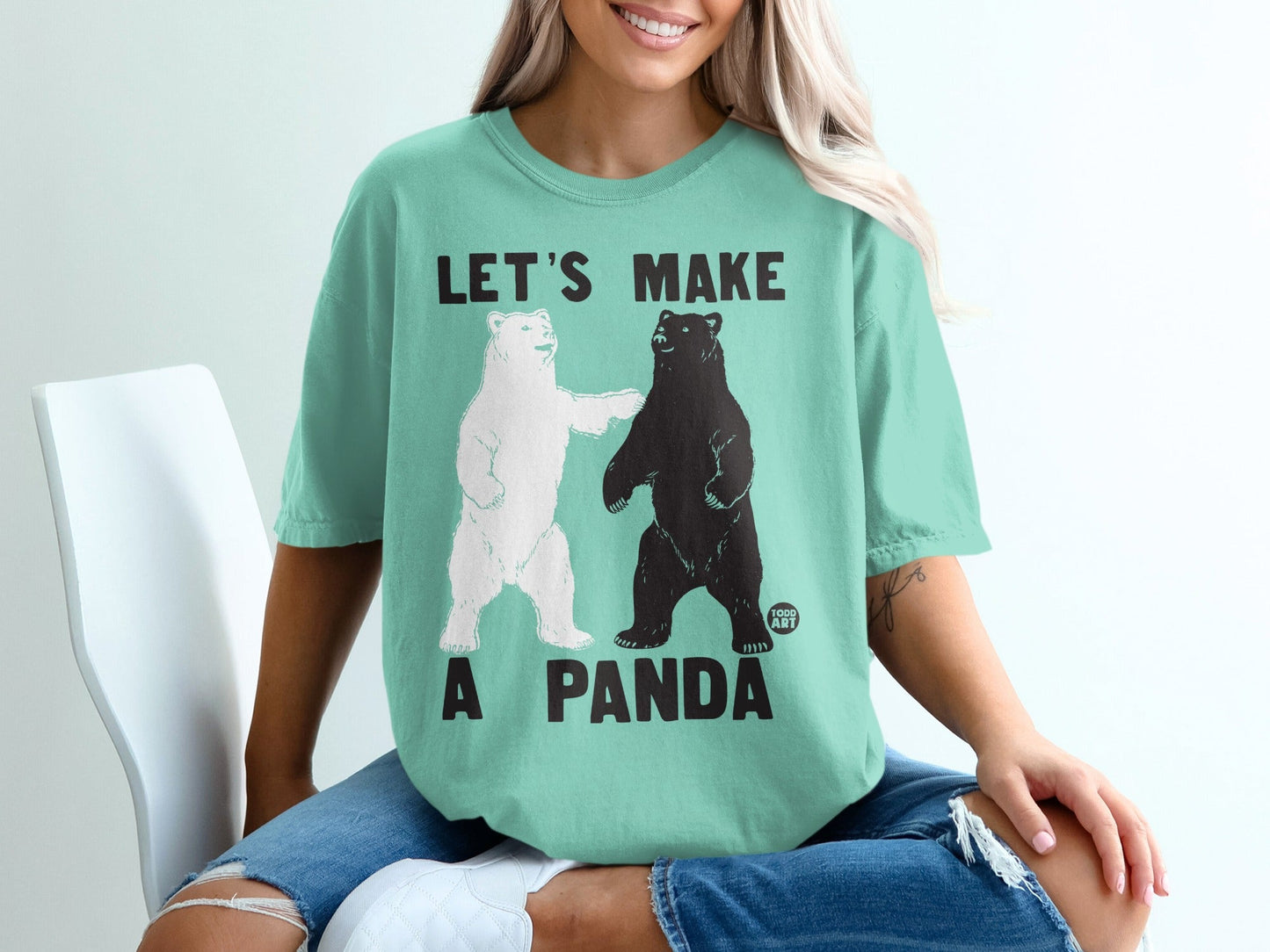 Let's Make A Panda Graphic T-Shirt for Casual Wear