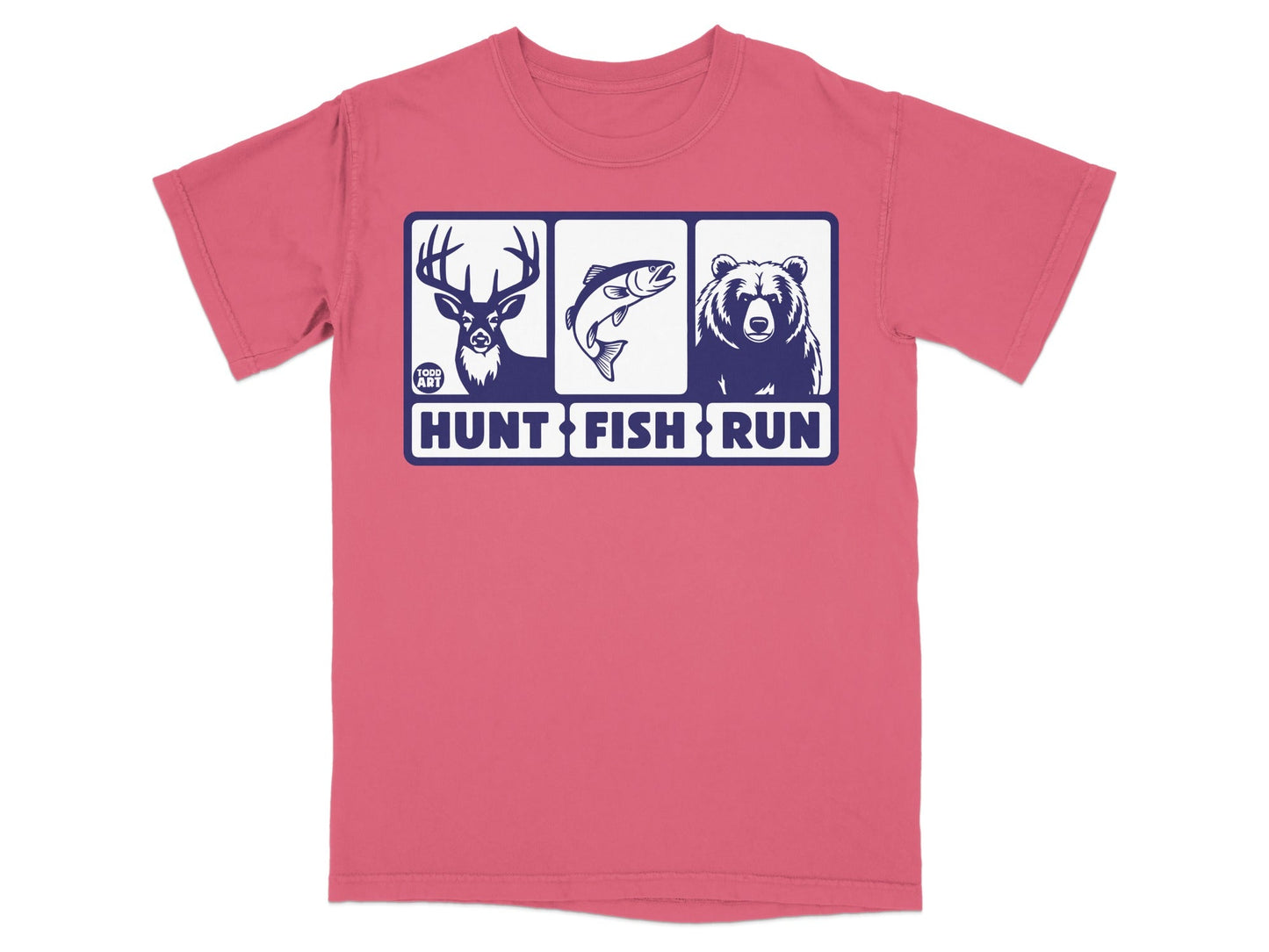 Hunt Fish Run Outdoors Themed T-Shirt