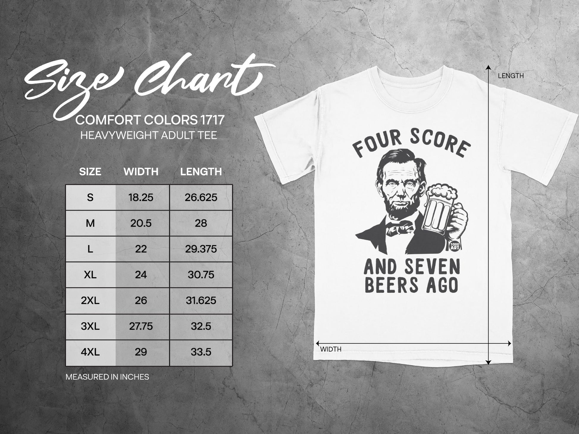 Four Score And Seven Beers Ago Heavyweight Adult Tee
