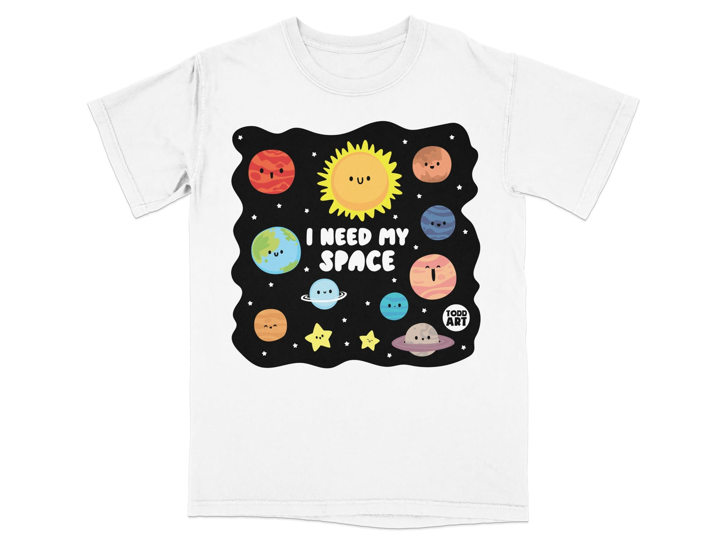 I Need My Space Cute Cartoon Solar System T-Shirt