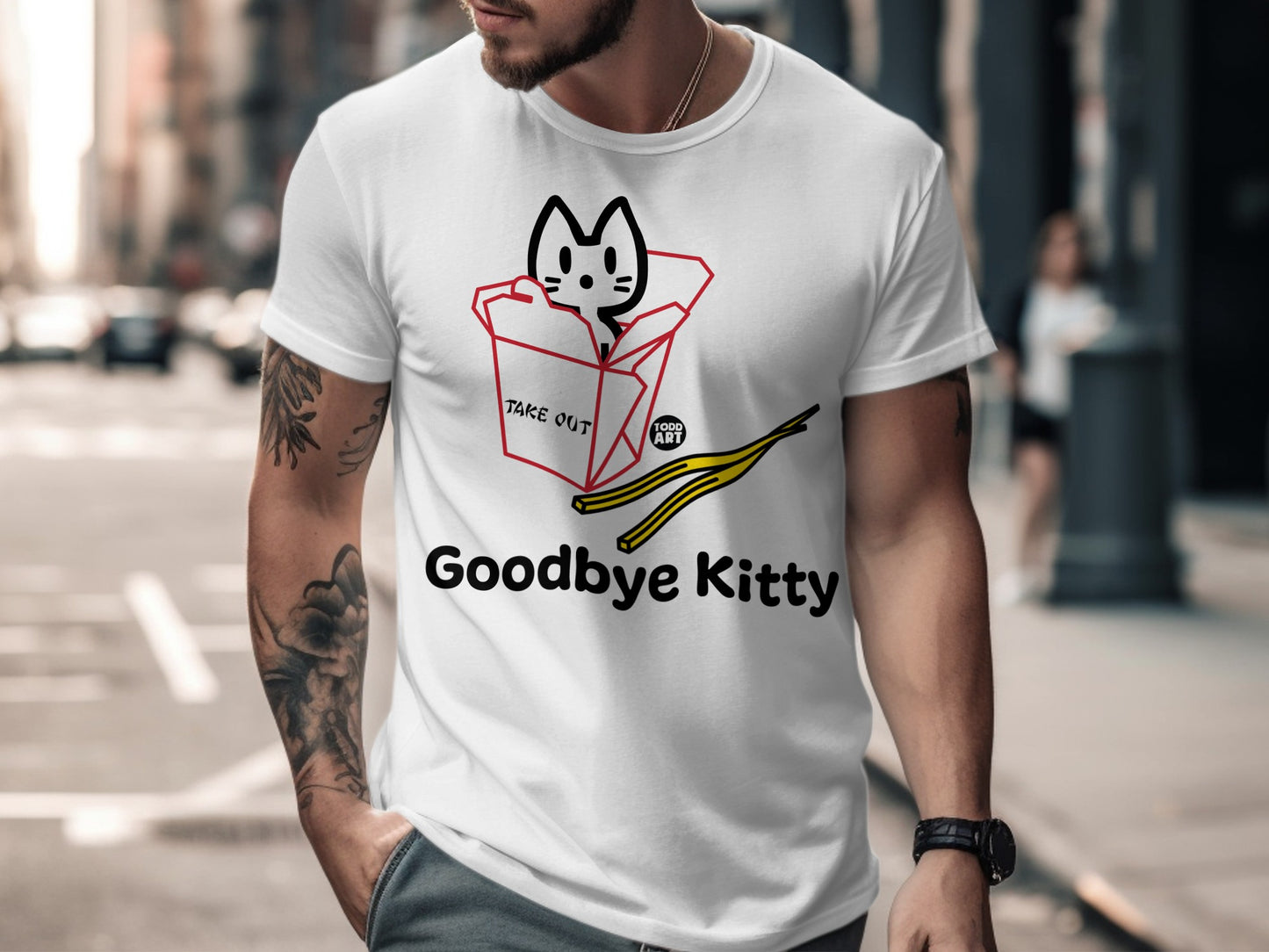 Goodbye Kitty Unique Graphic T-Shirt Design