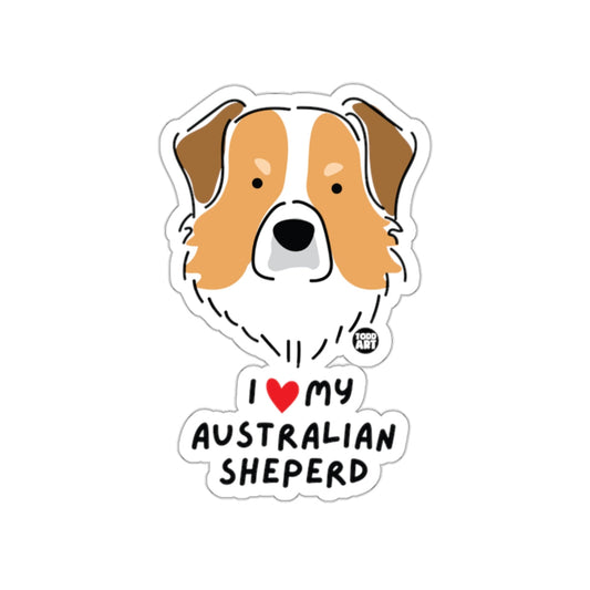 I Love My Australian Shepherd Sticker for Dog Lovers