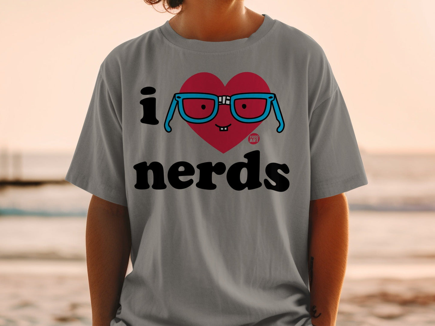 I Love Nerds Funny Graphic Tee Shirt
