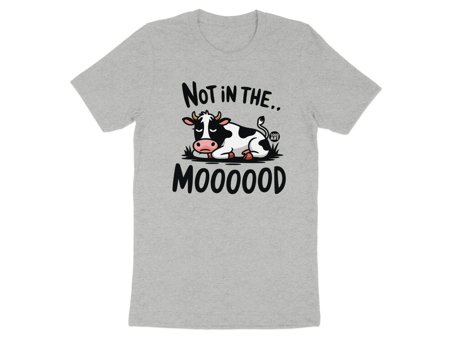 Not In The Mooood Relaxed Cow Graphic Shirt
