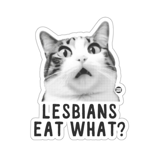 Surprised Cat Lesbians Eat What Question Sticker 
