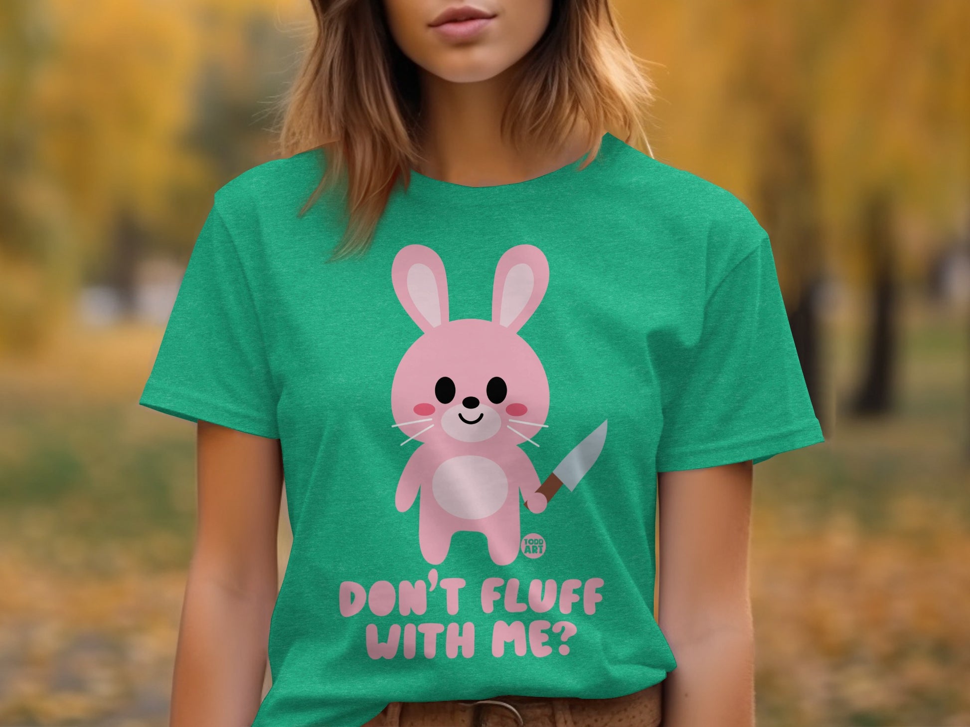 Don't Fluff With Me Cute Bunny Graphic T-shirt