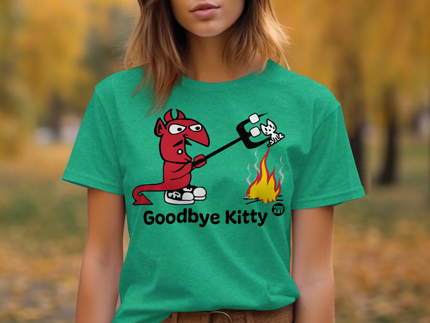 Goodbye Kitty Funny Graphic T-Shirt