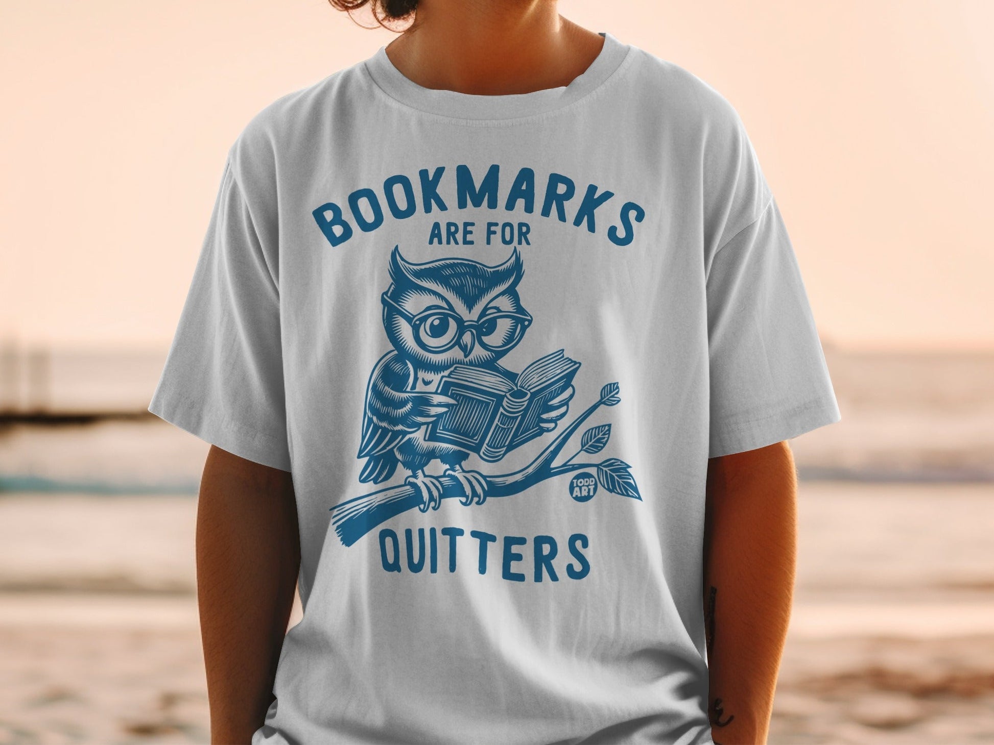 Bookmarks Are For Quitters Graphic White T-Shirt