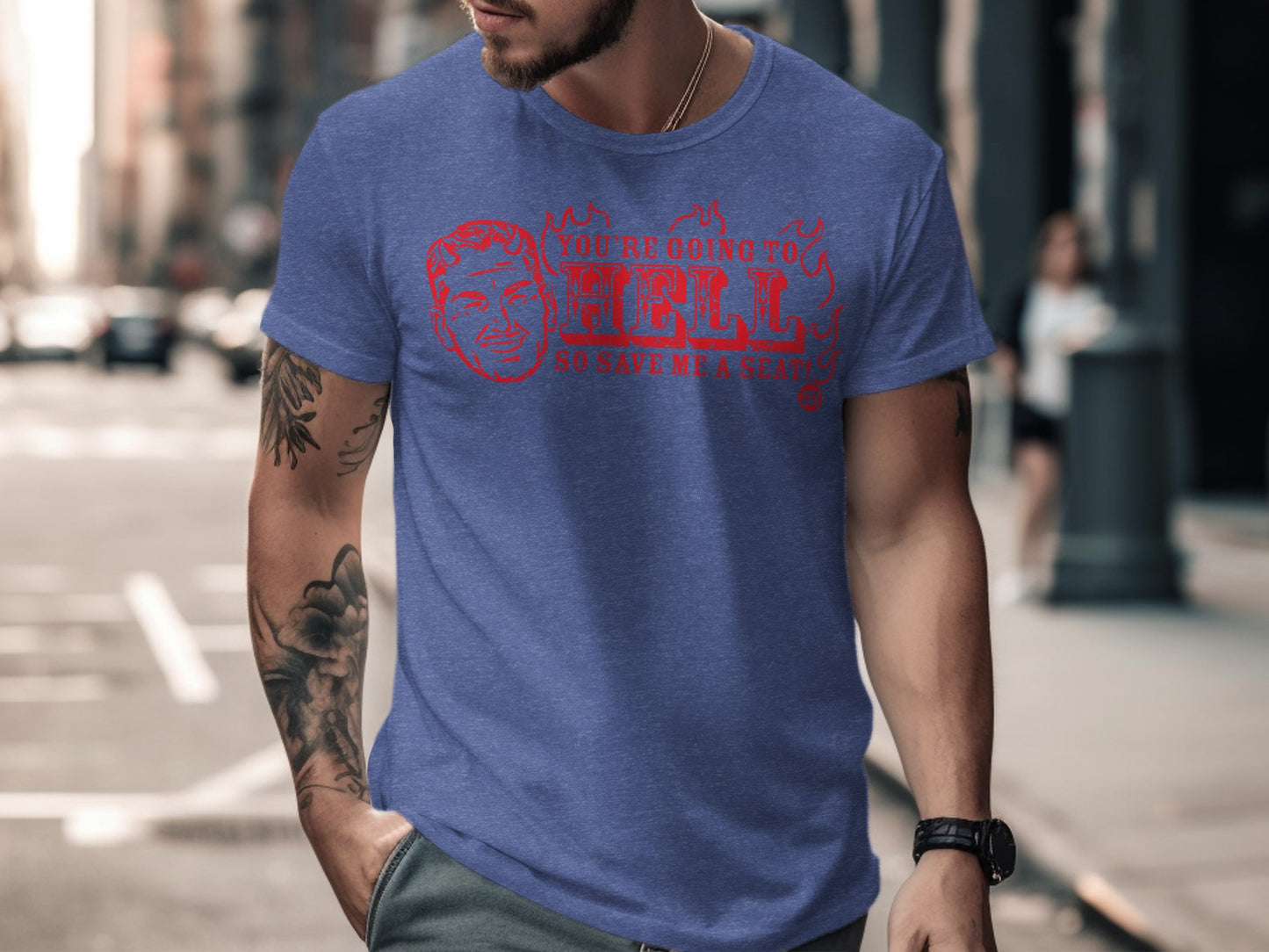 Bold Statement Hell Themed Graphic Shirt for Men