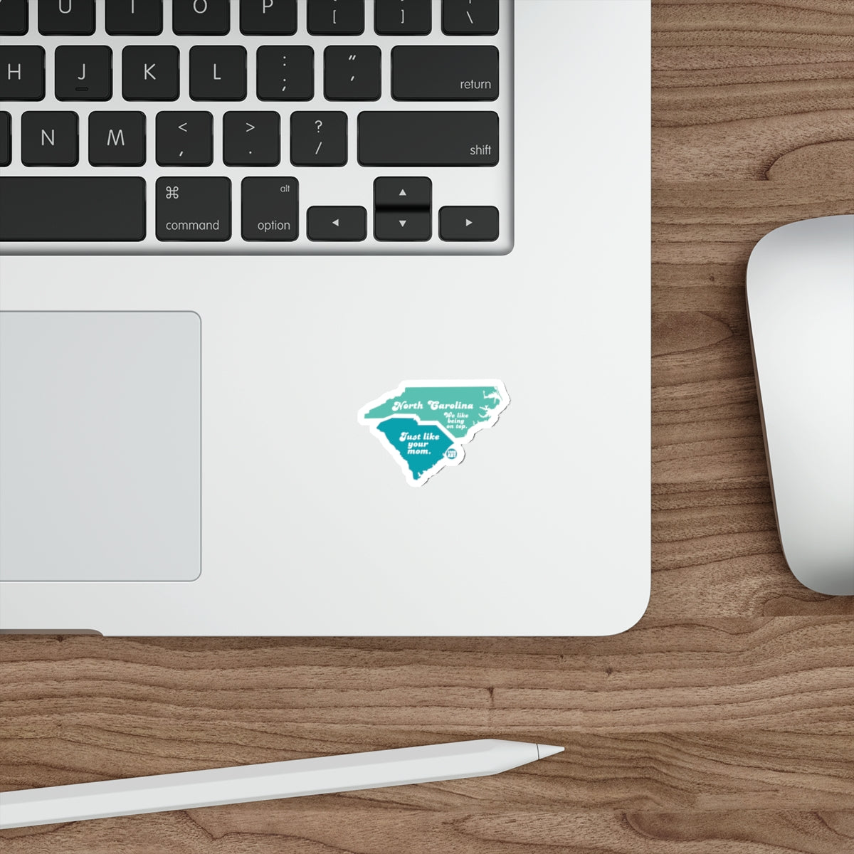 North Carolina State Shape Sticker with Fun Saying