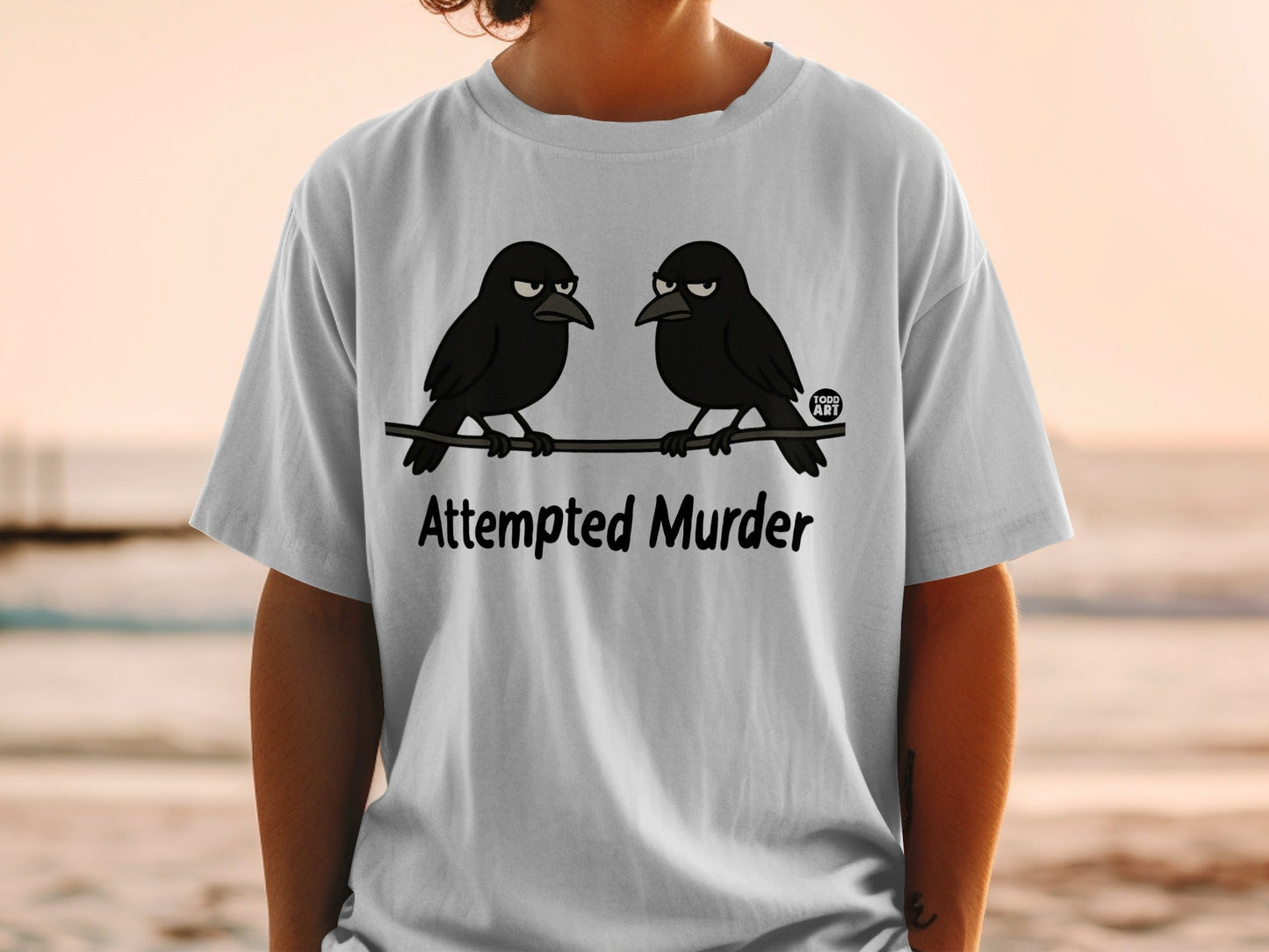 Attempted Murder Crow Graphic Humorous Shirt
