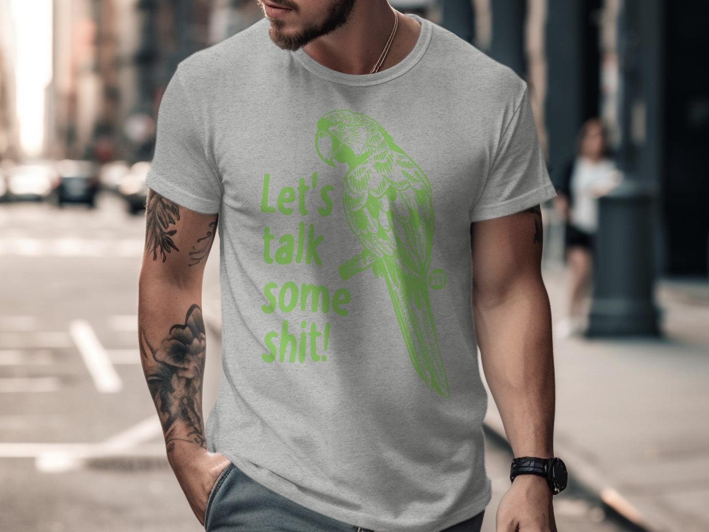 Let's Talk Some Shit Parrot Graphic T-Shirt