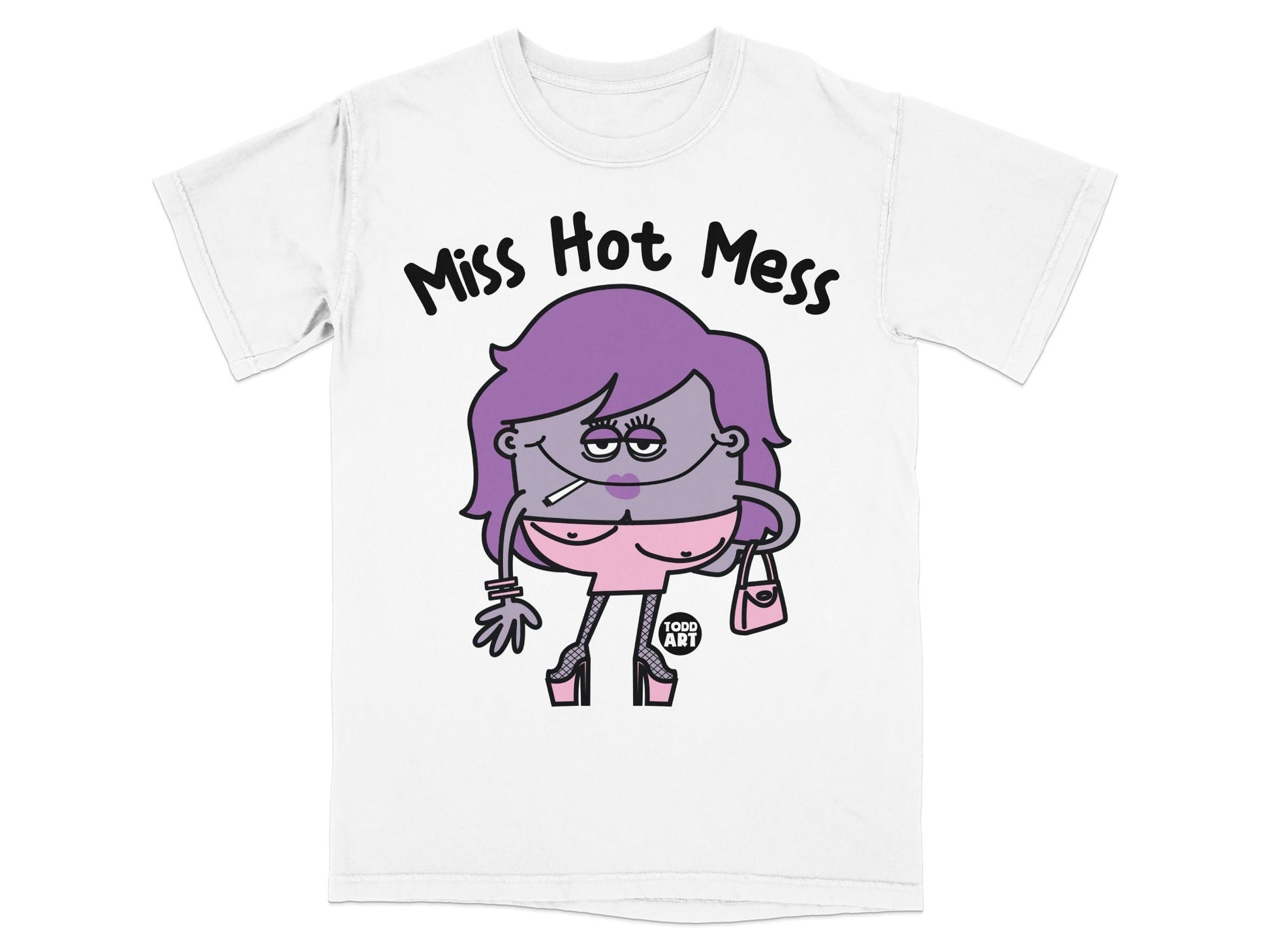 Miss Hot Mess Todd Art Graphic Tee for Adults