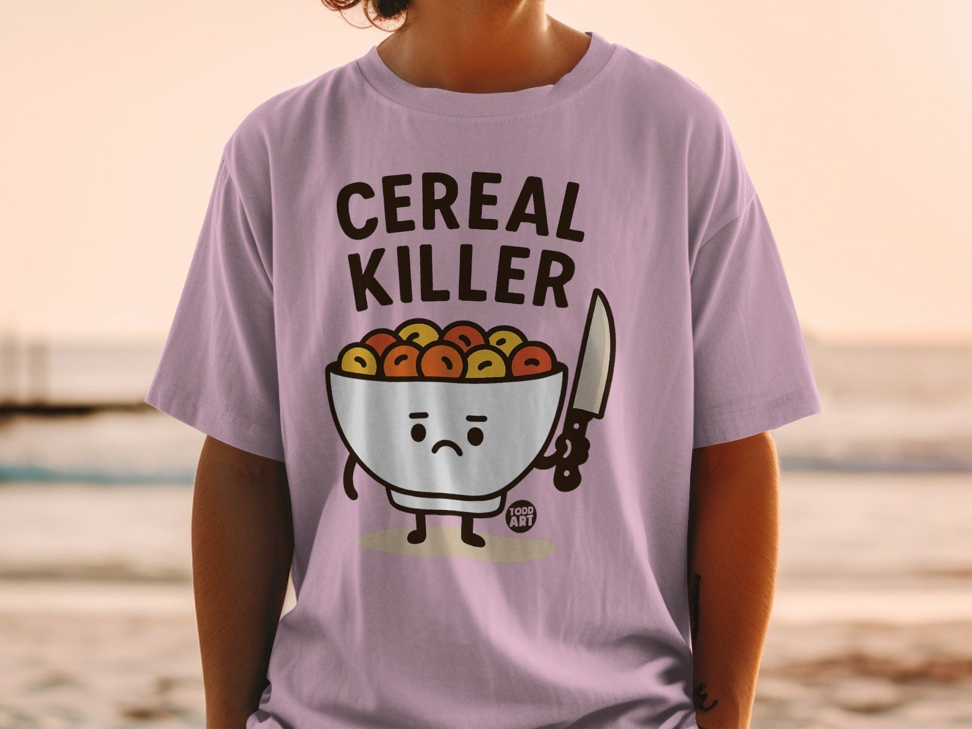 Funny Cereal Killer Graphic T-Shirt for Casual Wear