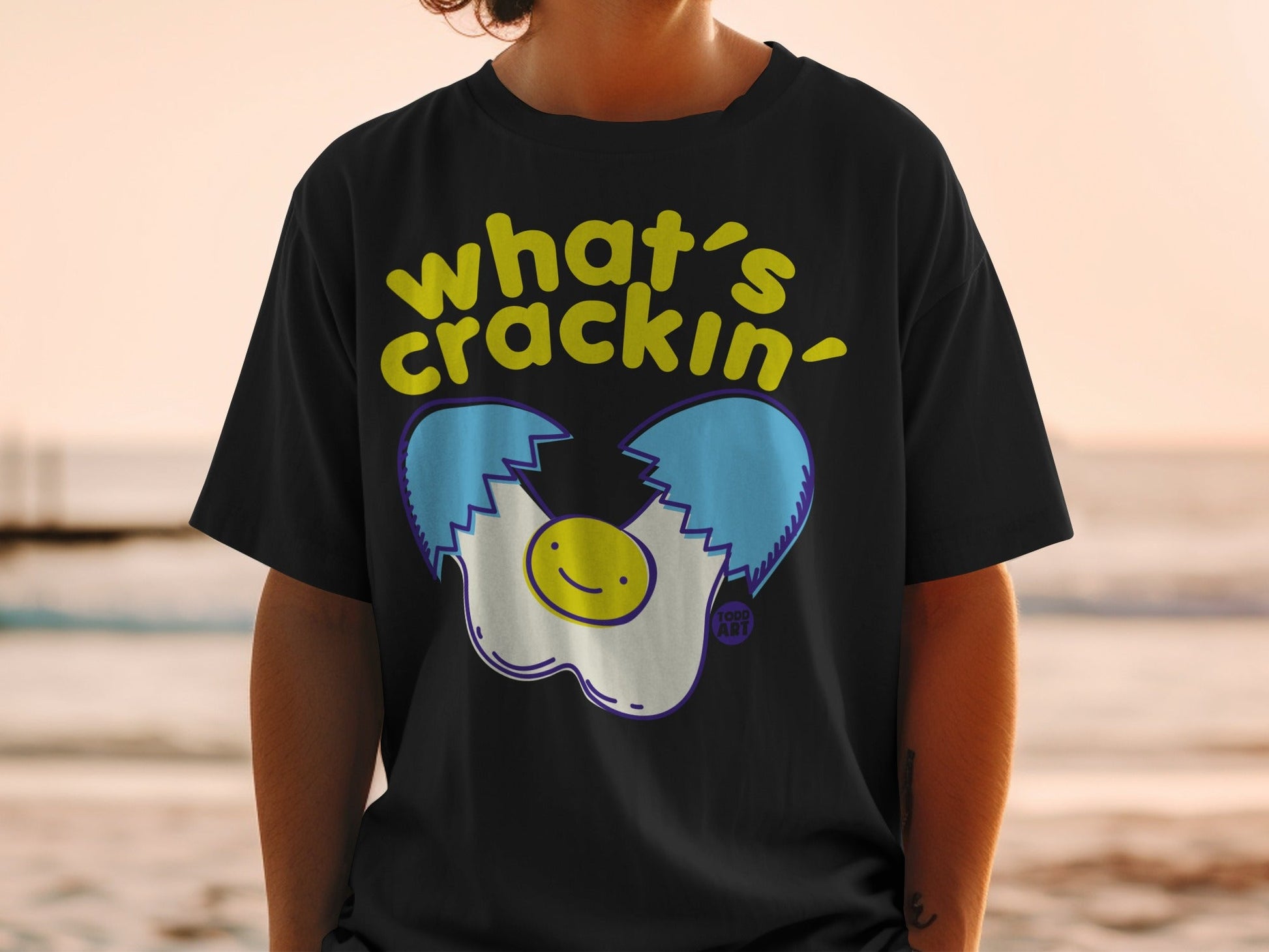 What's Crackin' Graphic Cute Egg Design T-shirt