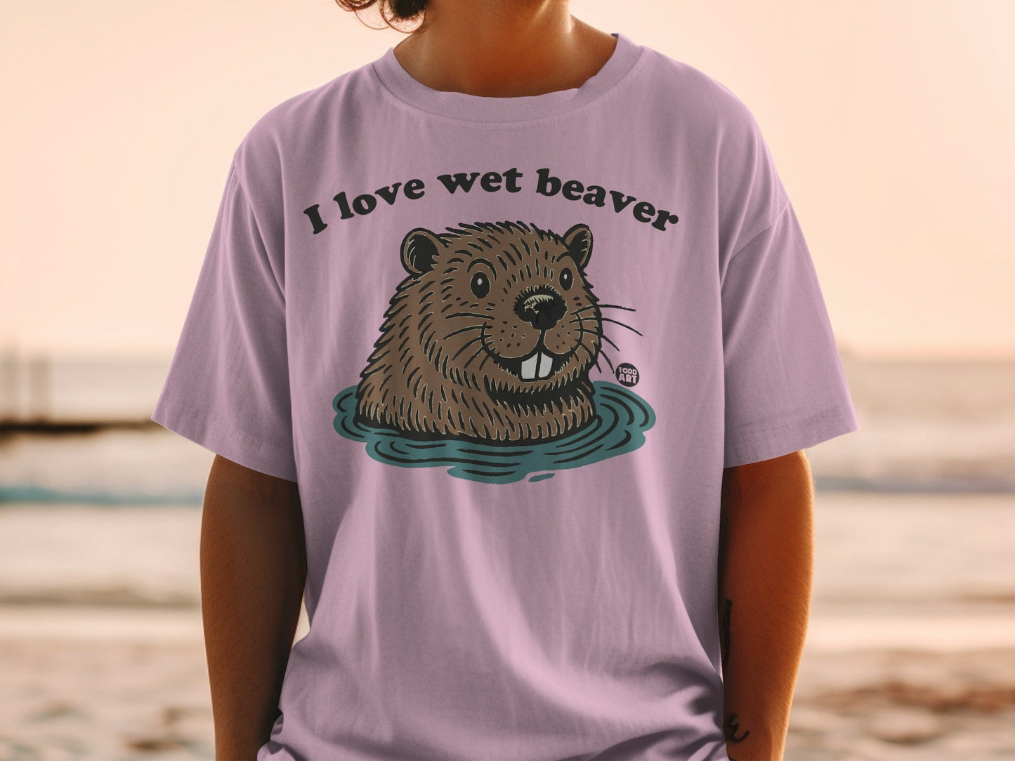 I Love Wet Beaver Graphic T-shirt Fun Casual Clothing