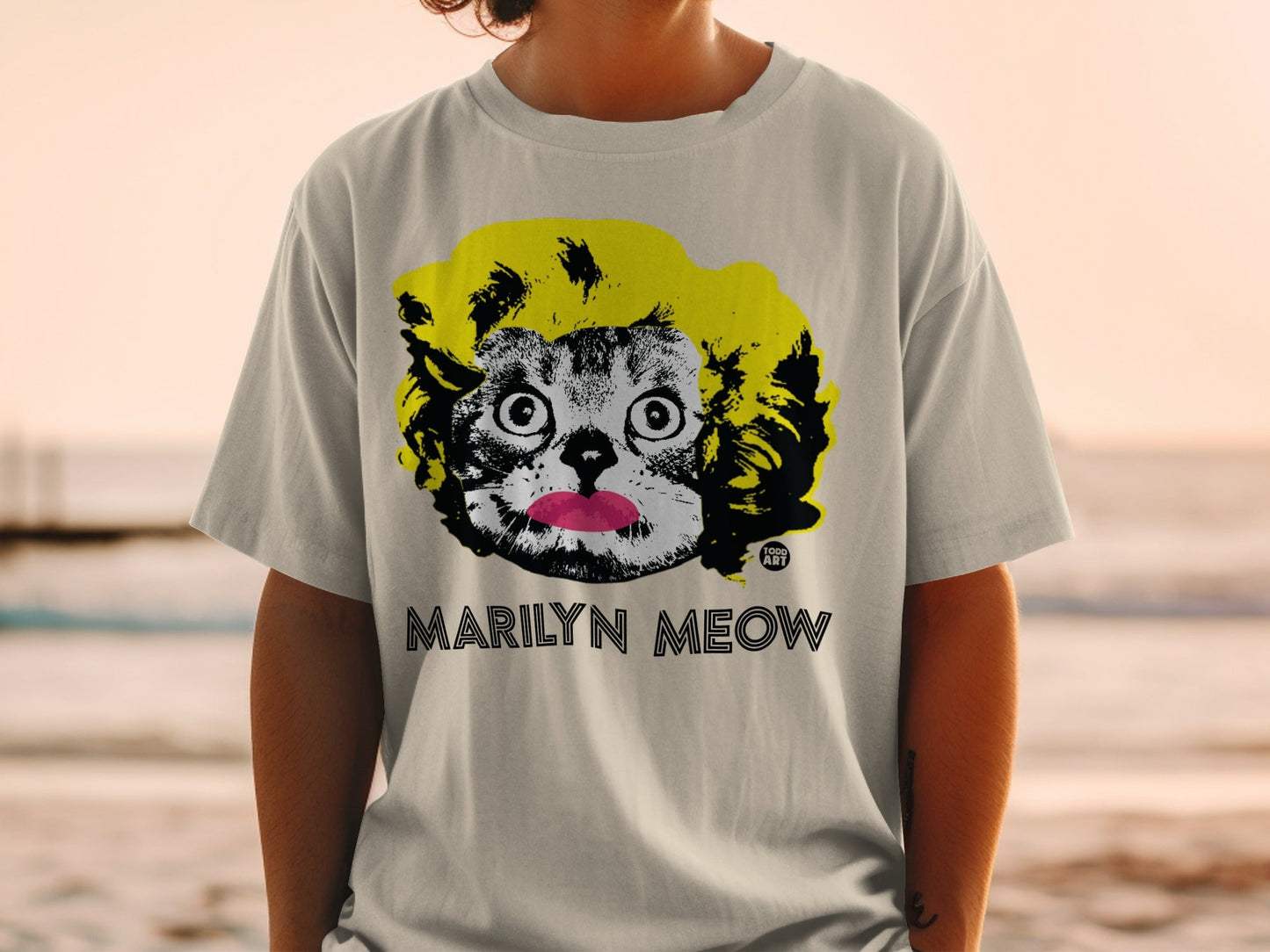 Marilyn Meow Graphic Tee for Cat and Art Lovers