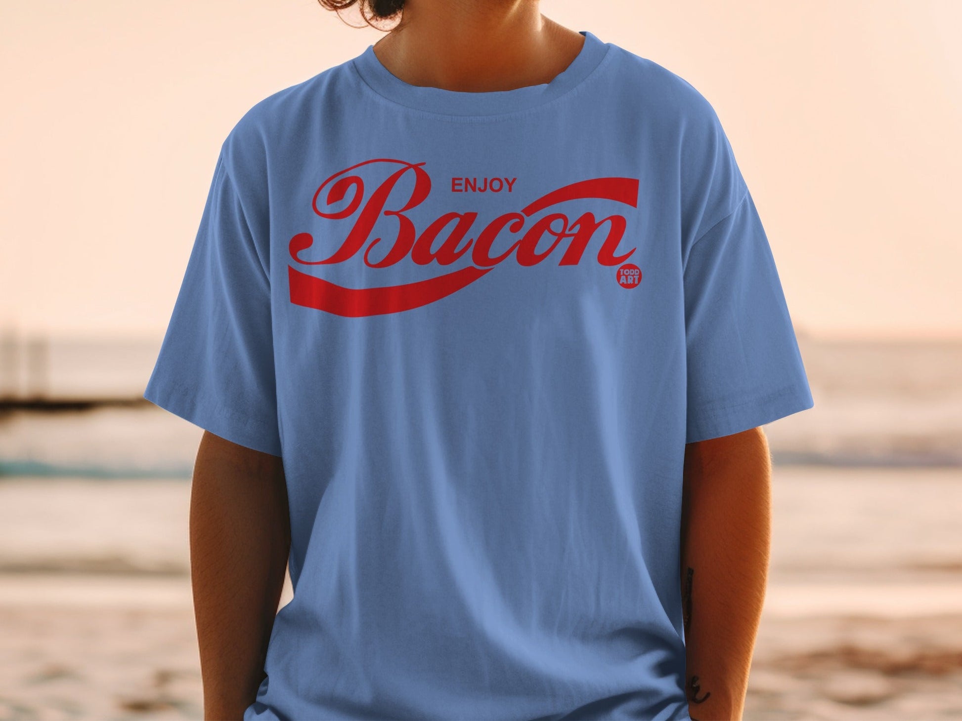 Enjoy Bacon Graphic Printed T-Shirt Casual Wear