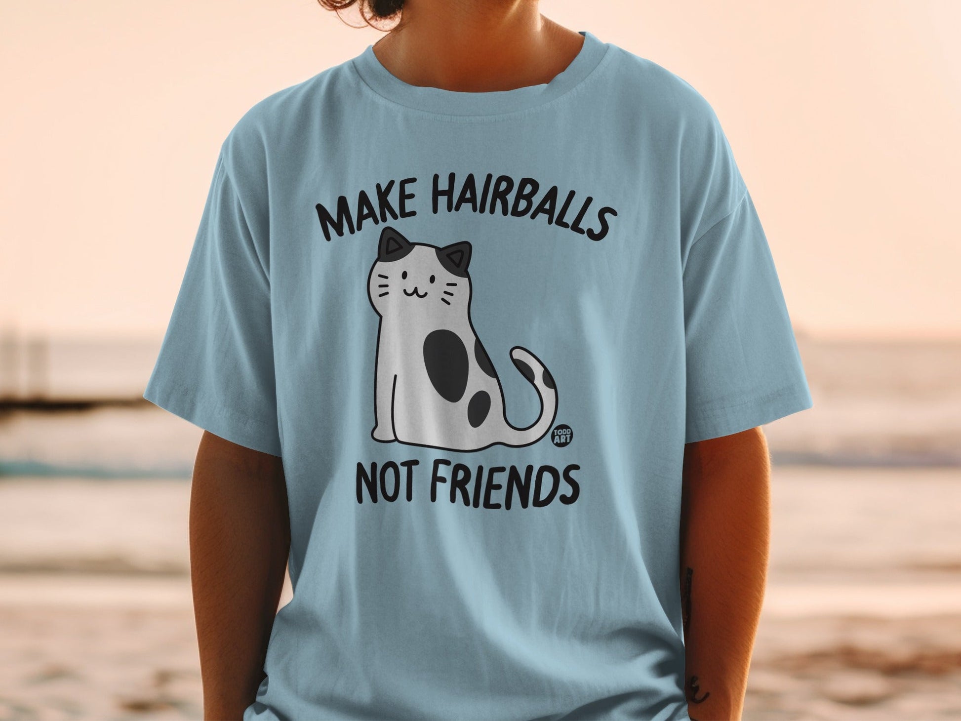 Make Hairballs Not Friends Funny Cat Graphic T-shirt