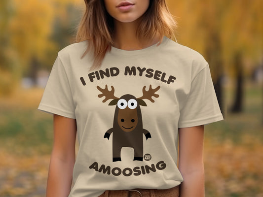I Find Myself Amoosing Funny Moose Graphic T-Shirt