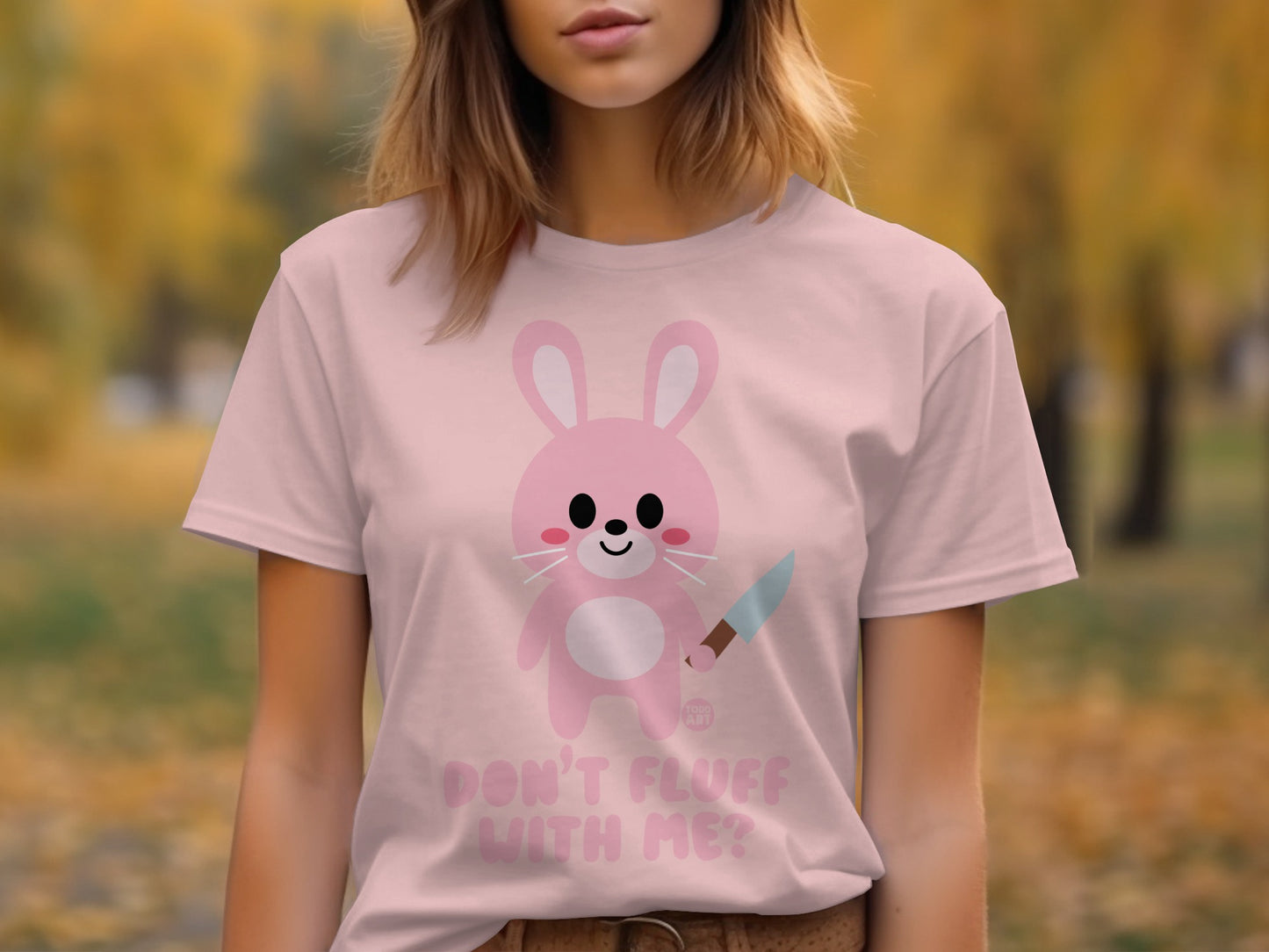 Don't Fluff With Me Cute Bunny Graphic T-shirt