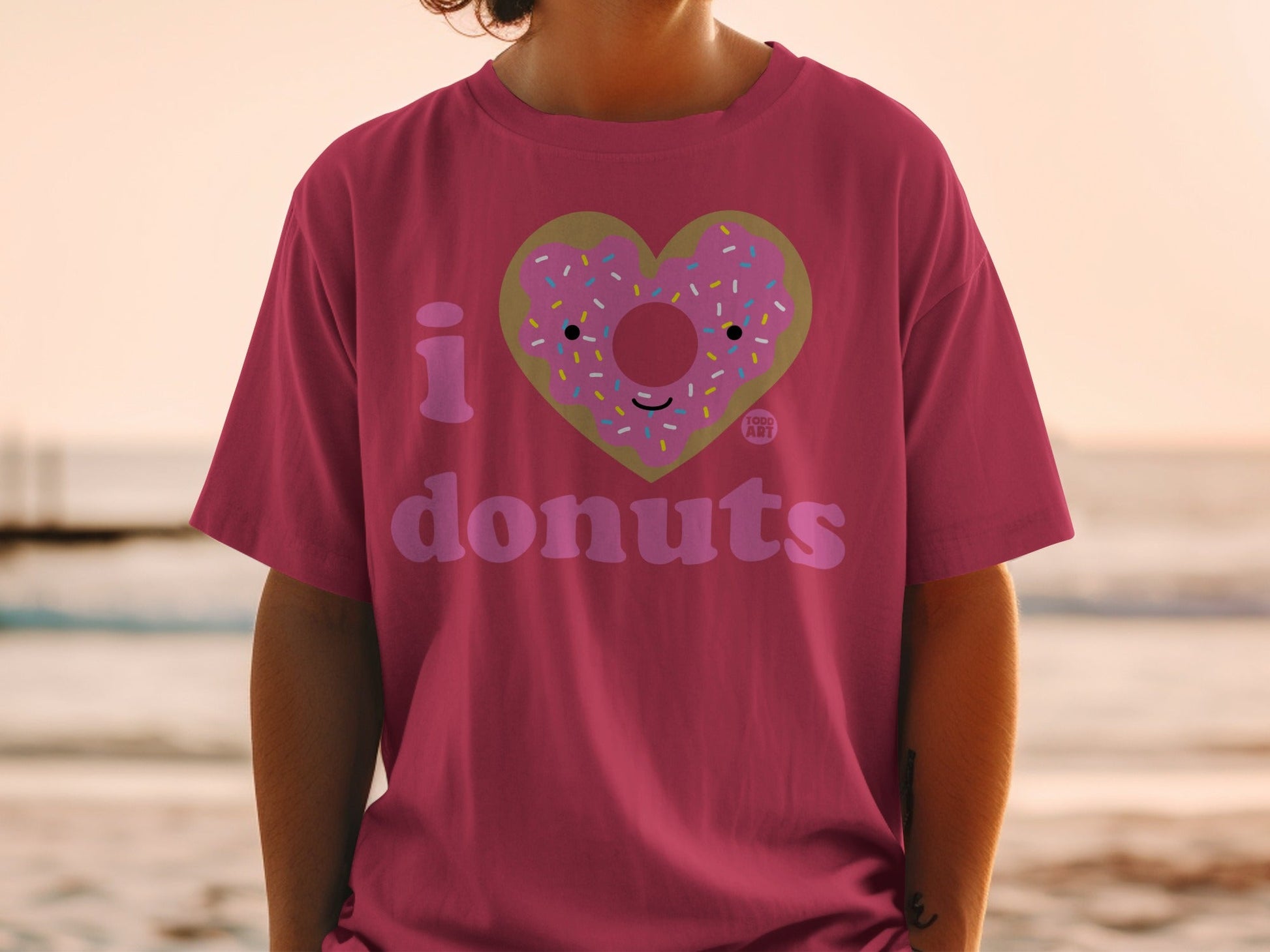 I Heart Donuts Fun Graphic Tee Shirt for All Ages