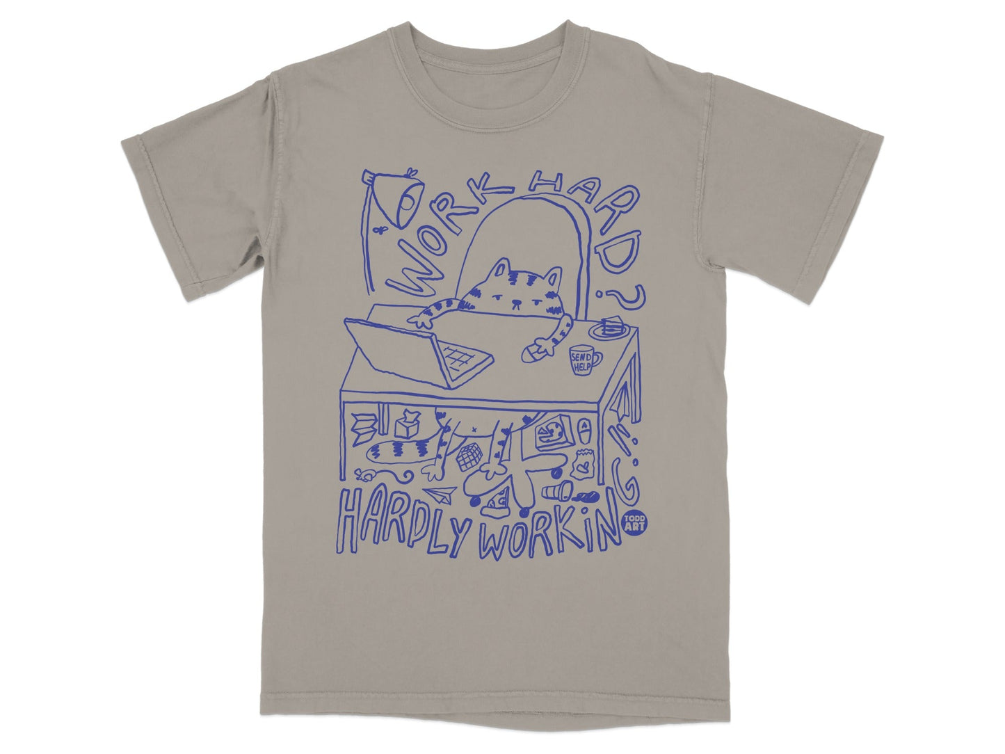 Work Hard Hardly Workin Cat Graphic T-Shirt product