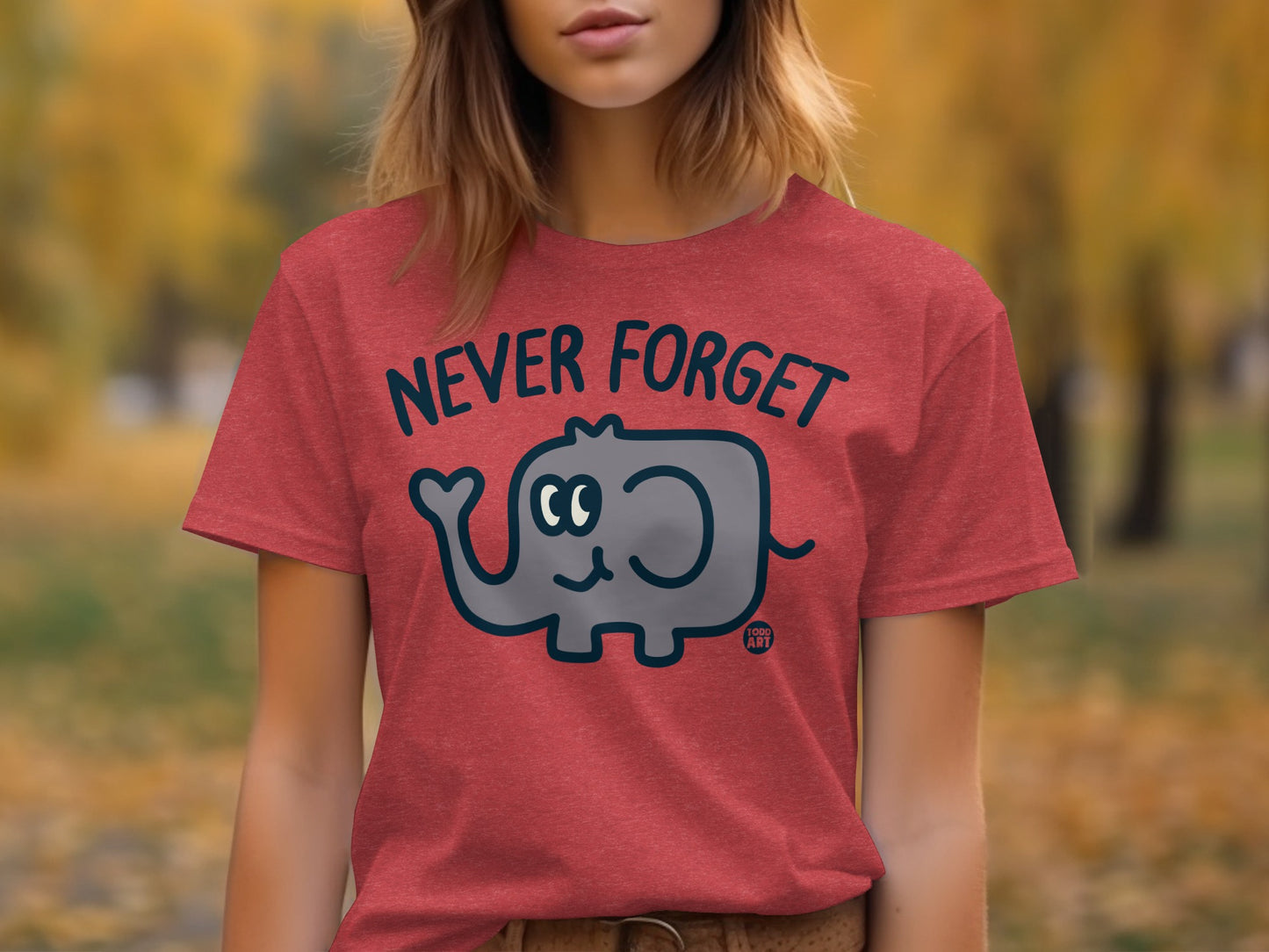 Never Forget Elephant T-shirt for Casual Wear
