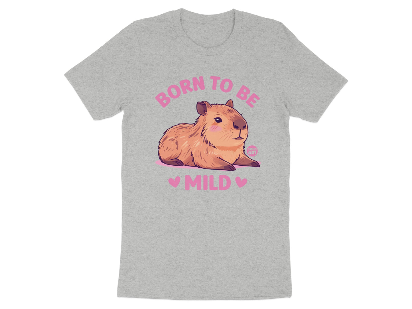 Born to Be Mild Cute Capybara Graphic T-Shirt