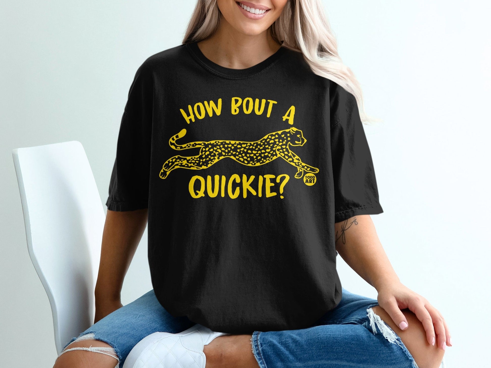 How Bout A Quickie Graphic Tee Shirt Fashion Item